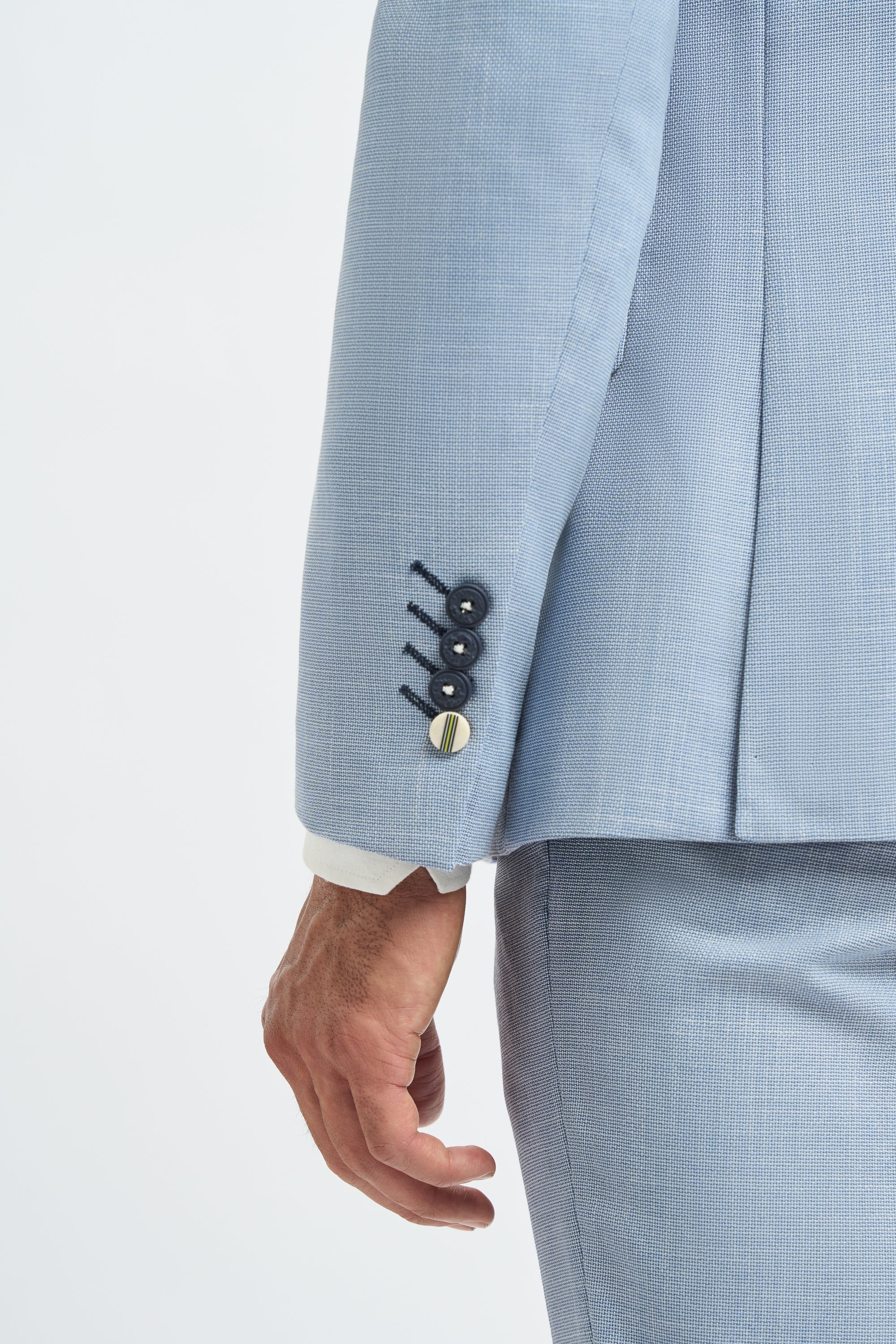 Miami Sky Blue Linen Blend Men’s 3-Piece Summer Suit