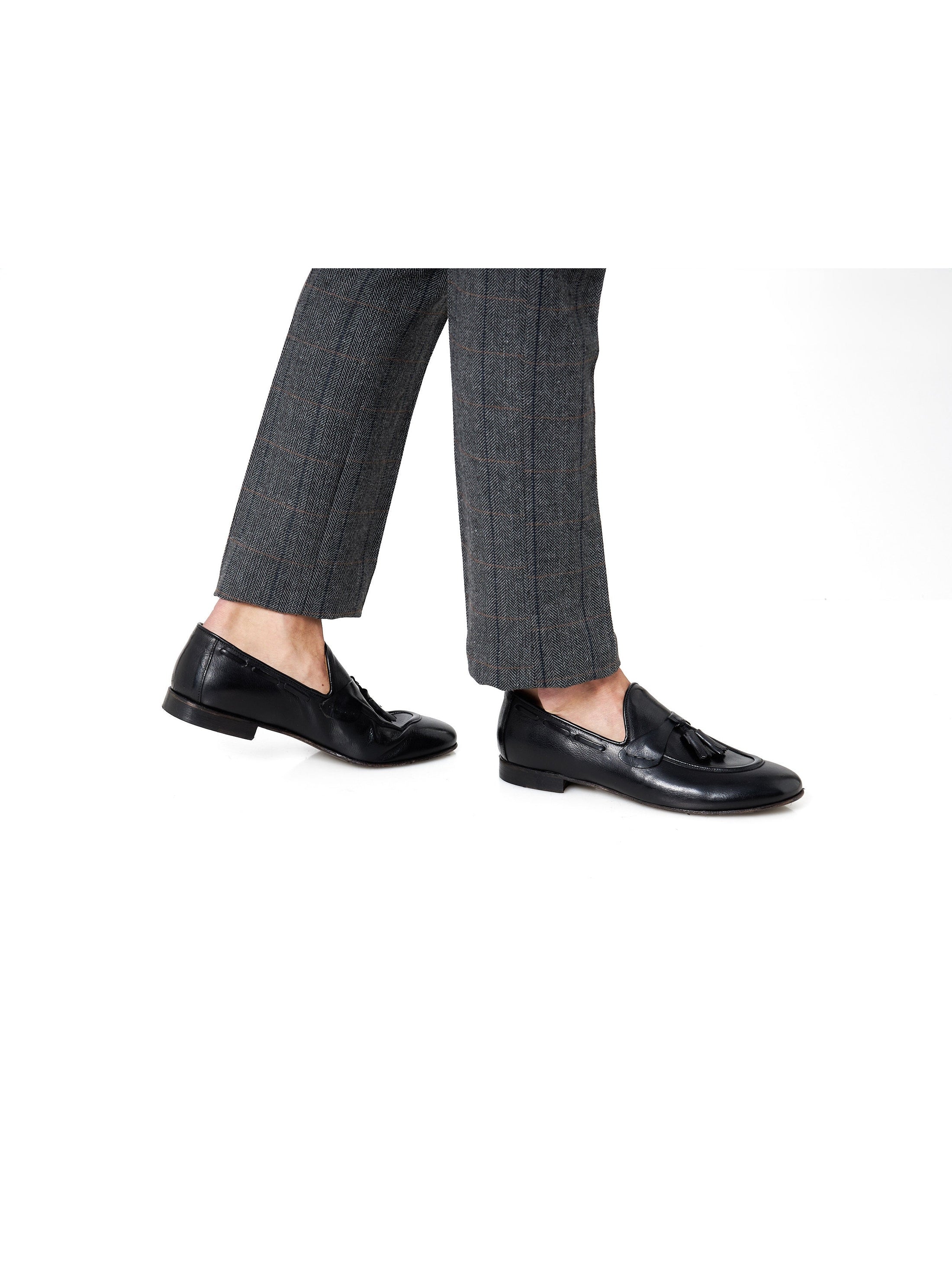 NAPLES 03 – TASSEL LOAFERS BLACK ITALIAN LEATHER