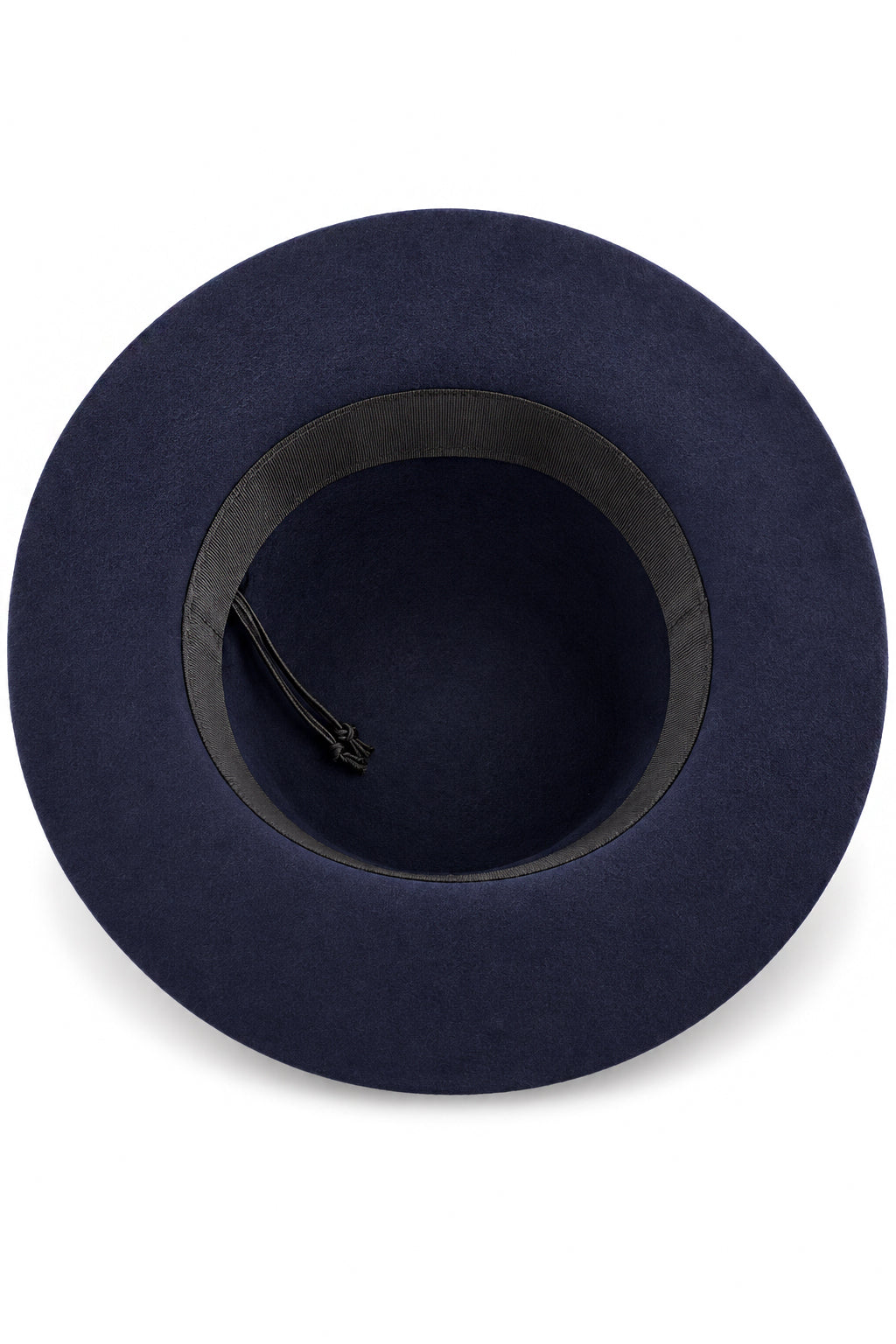 Ladies 100% Wool Wide Brim Floppy Hat with Bow Trim – Navy