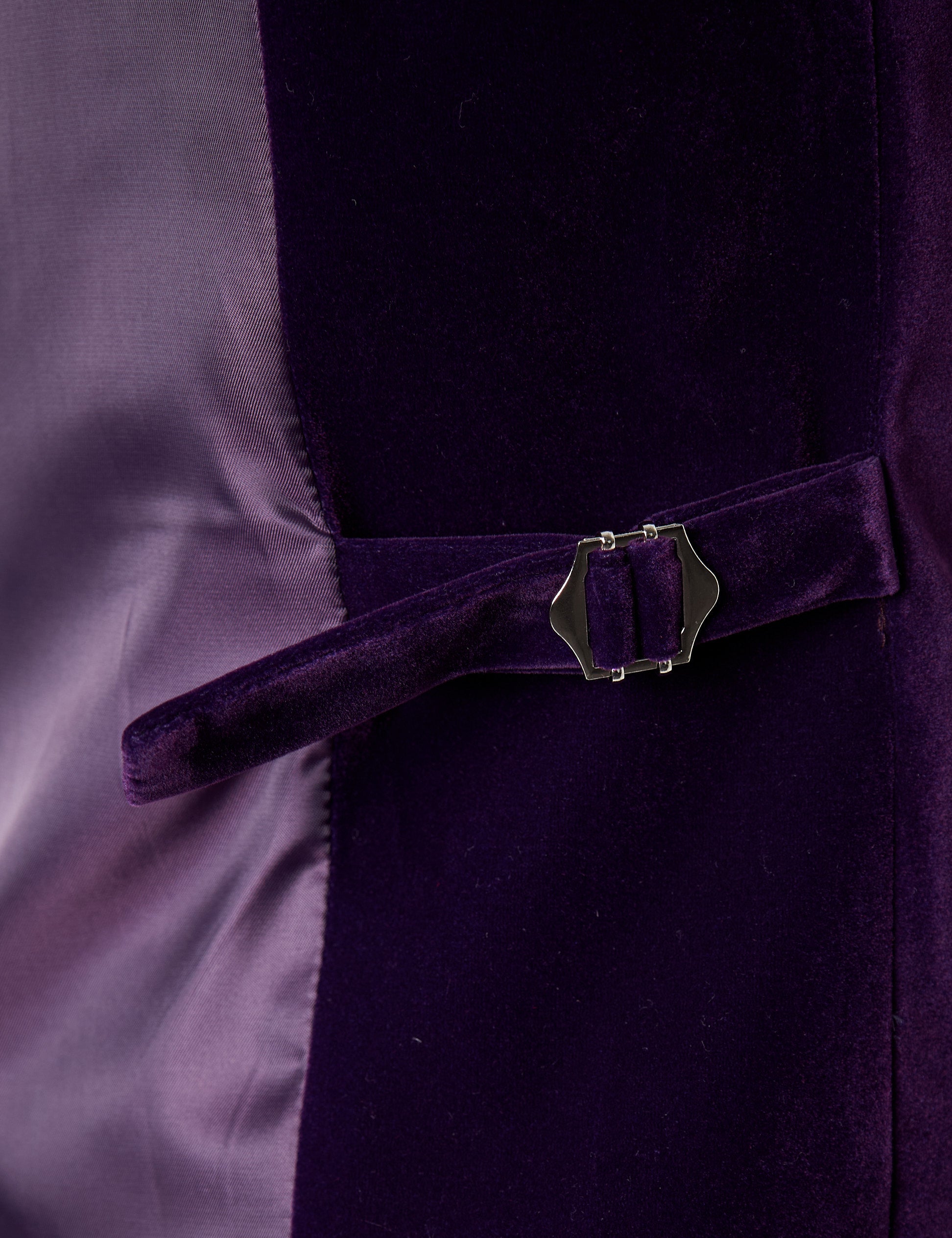 RICKY Purple Velvet Plain Waistcoat