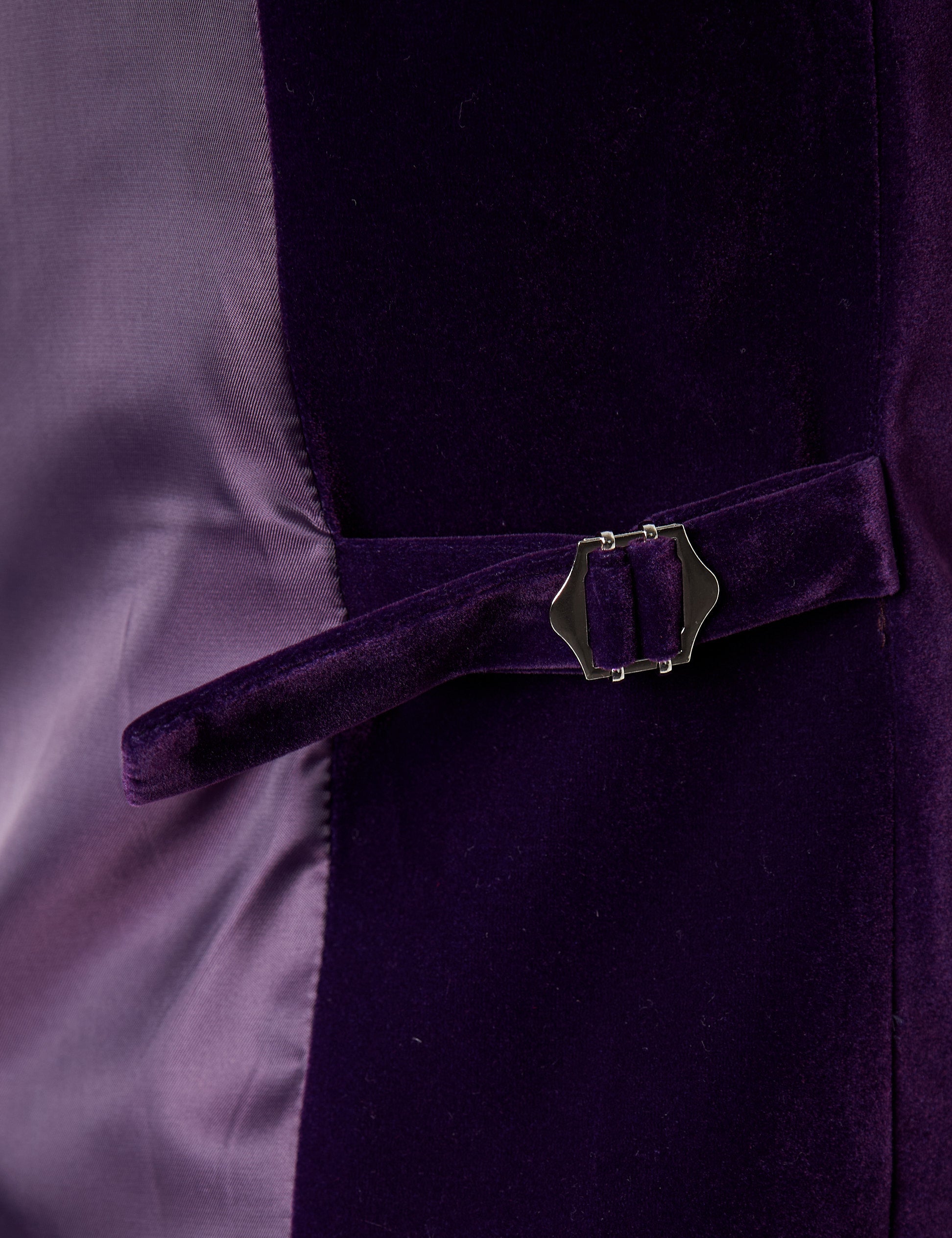 RICKY Purple Velvet Low U Cut Waistcoat