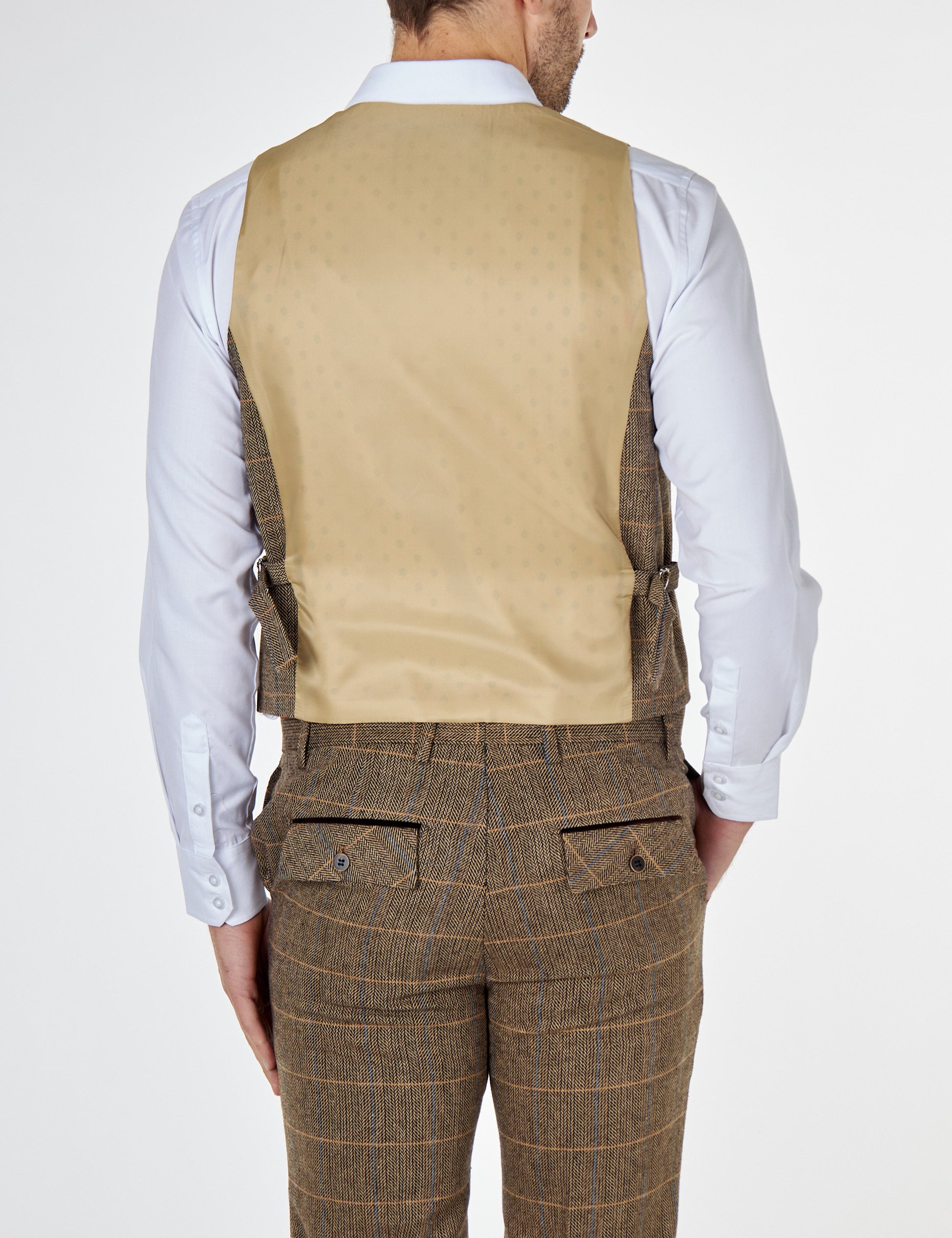 ELTON – BRAUNE TWEED-KARIERWESTE