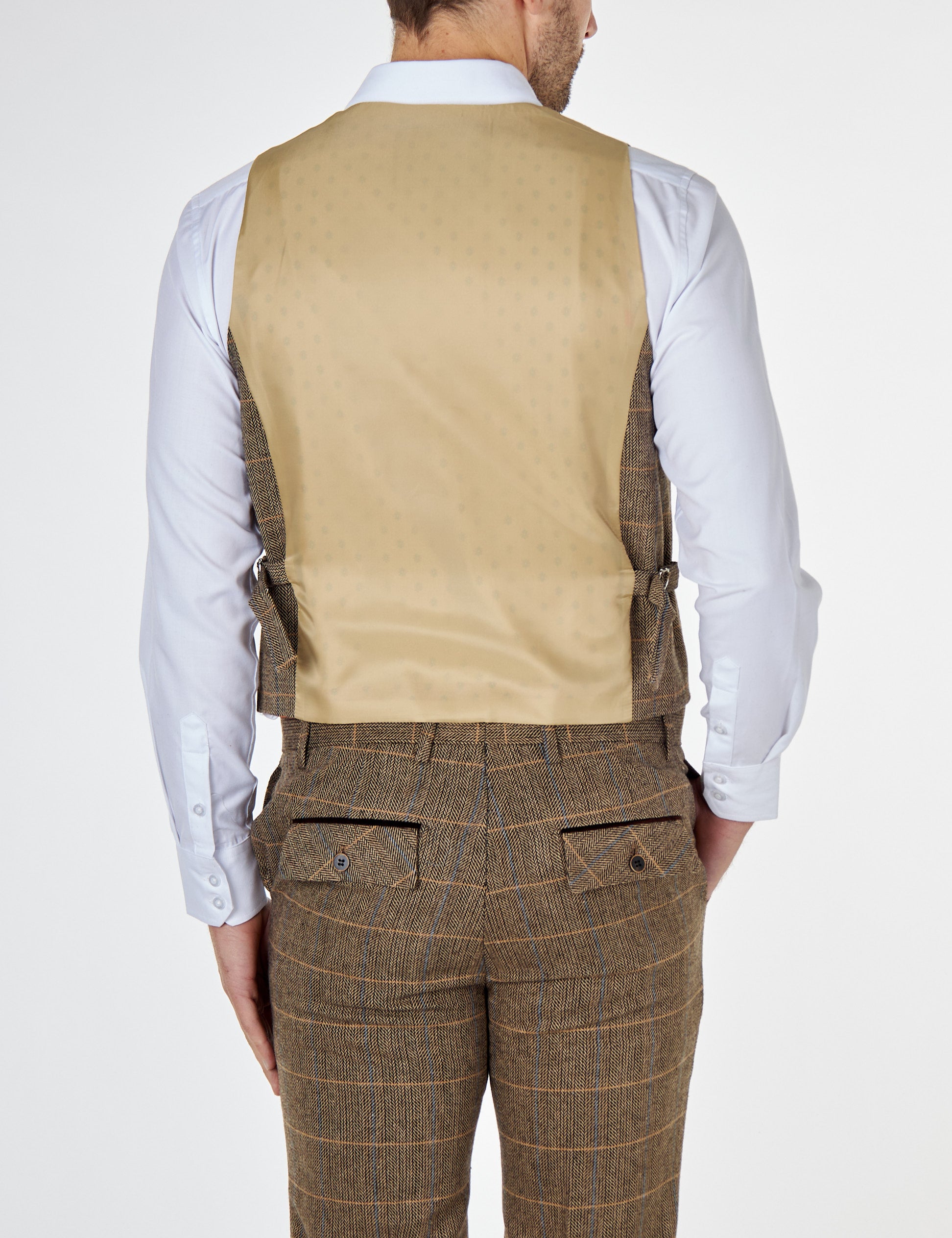 ELTON - BROWN TWEED CHECK WAISTCOAT