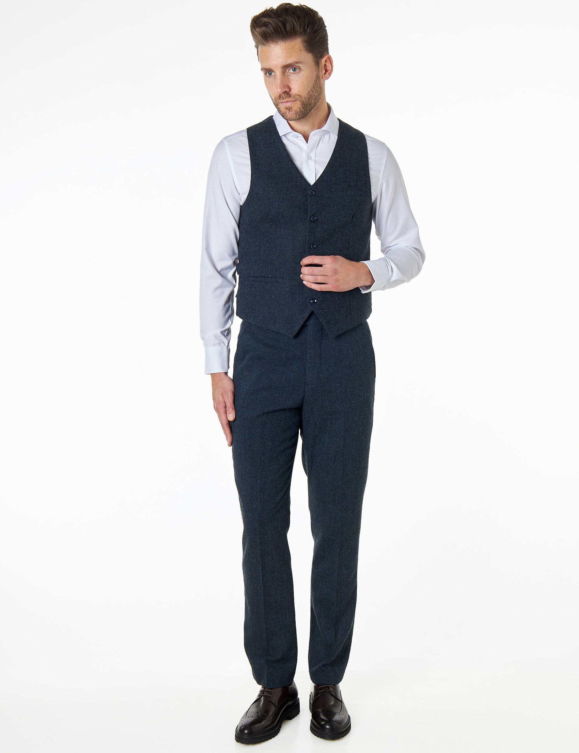 JIM - TWEED BLUE WAISTCOAT