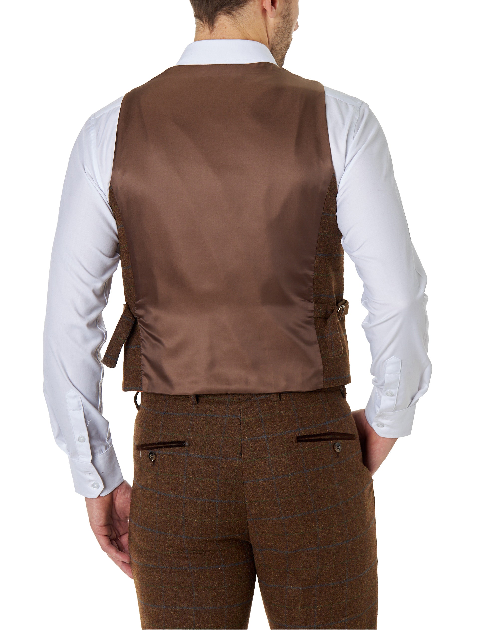 Vitori - Brown Tweed Check Waistcoat
