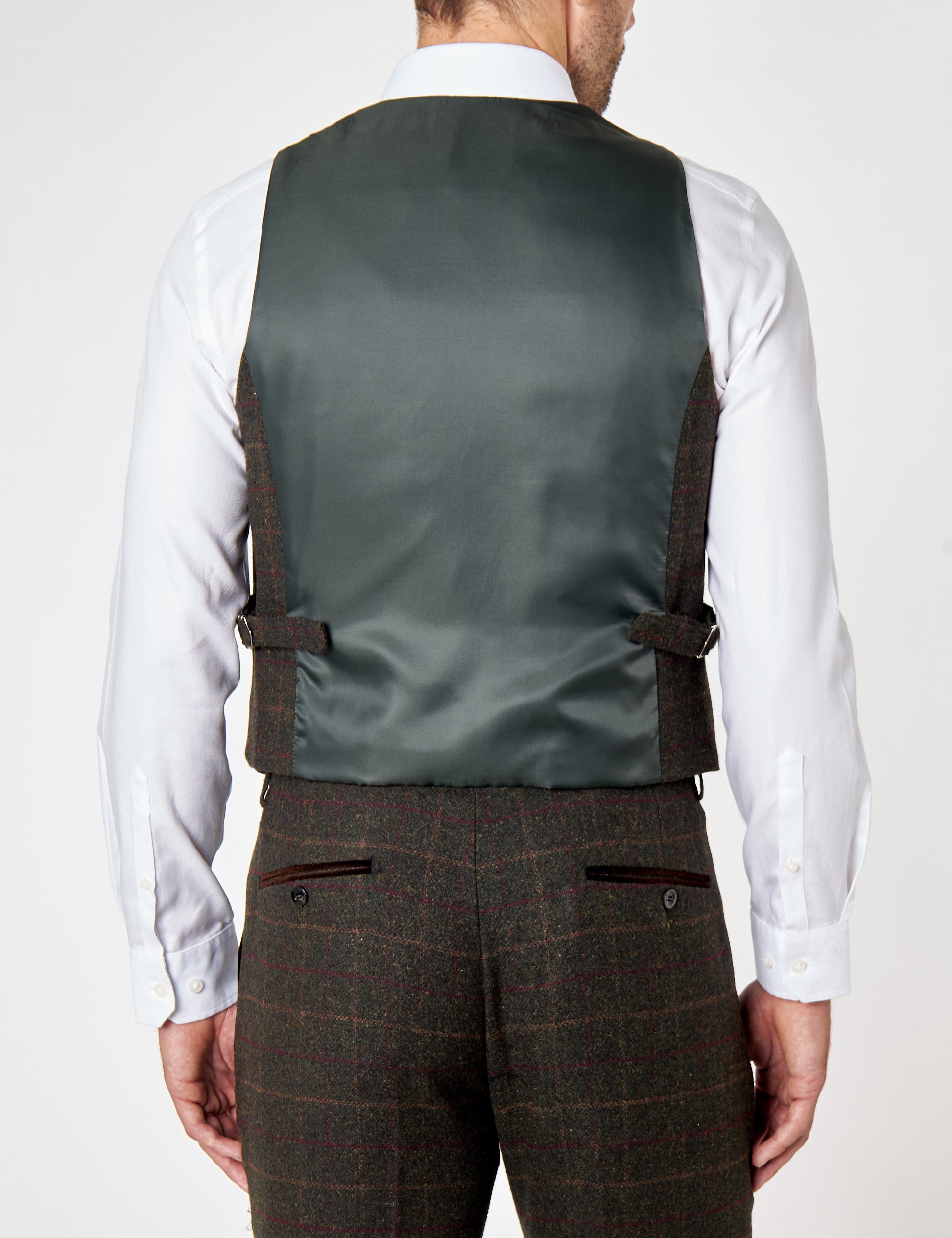 Vitori - Green Tweed Check Waistcoat
