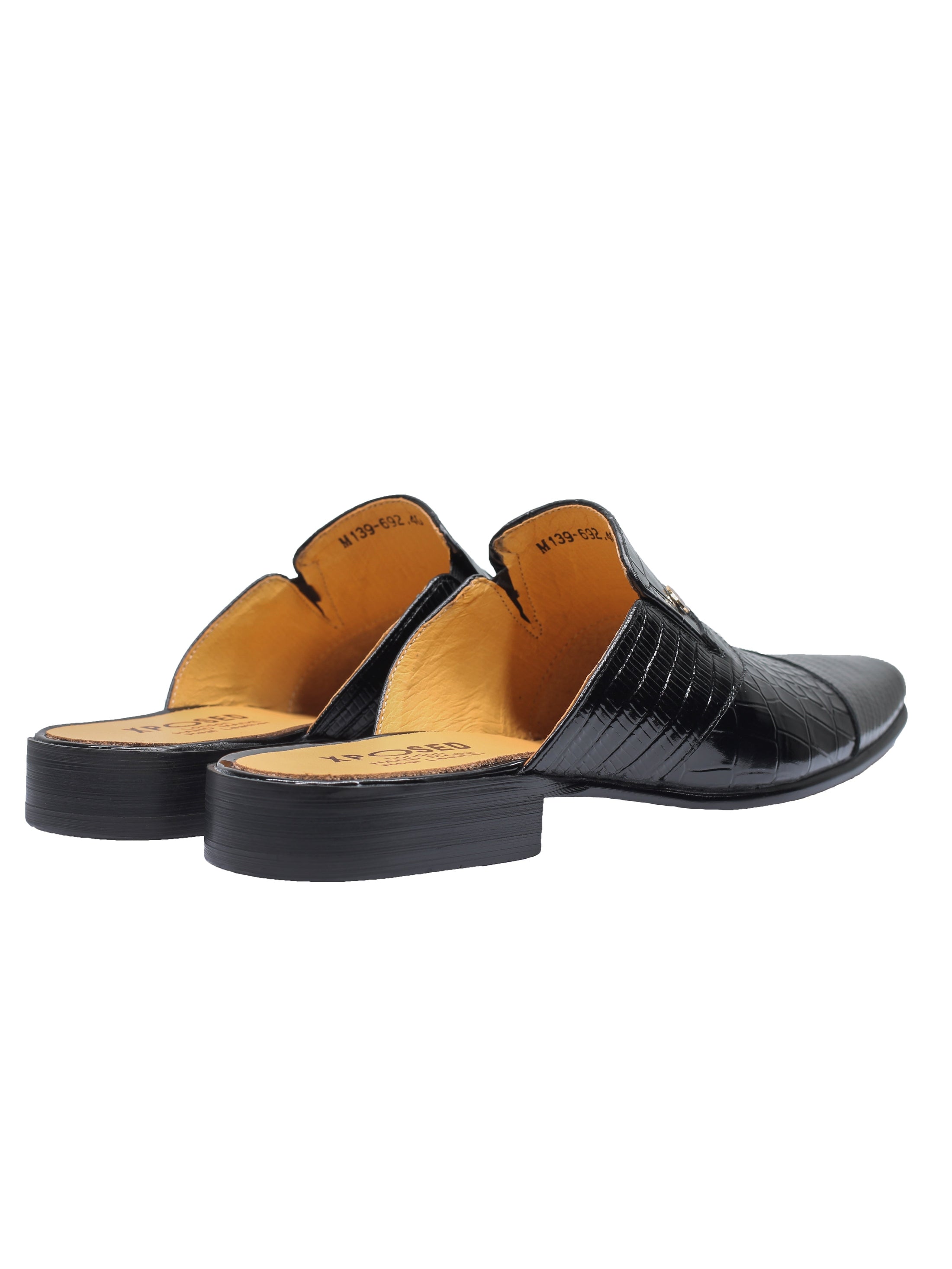 DEMI-CHAUSSURE IMPRIMÉ NOIR EN CUIR VÉRITABLE