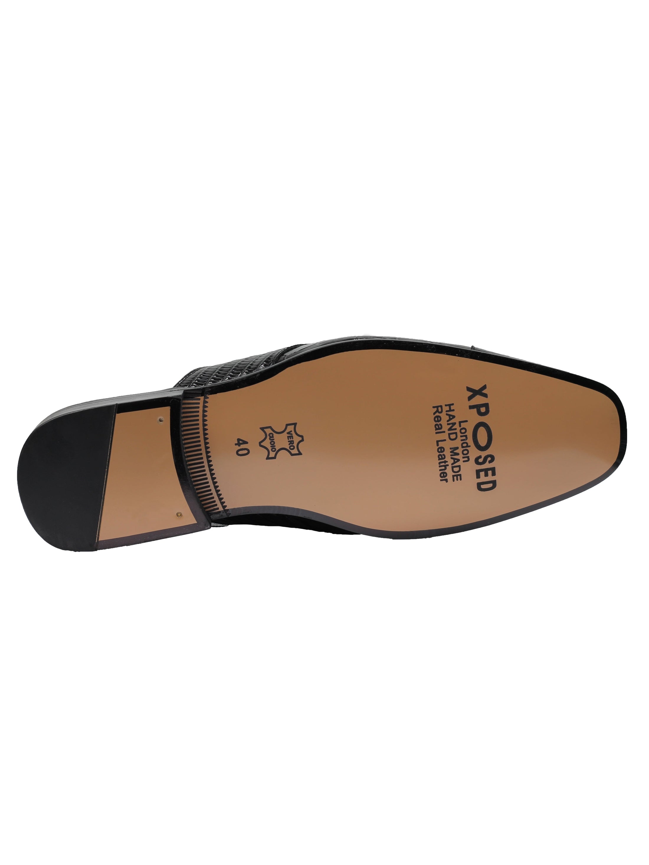 DEMI-CHAUSSURE IMPRIMÉ NOIR EN CUIR VÉRITABLE