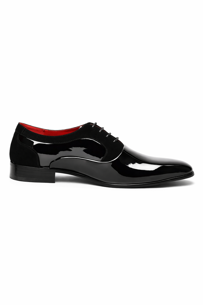 Men's Shiny Black Patent Oxford Dress Shoes Wedding Party XPOSED Men's Shiny Black Patent Oxford Dress Shoes Wedding Party XPOSED
