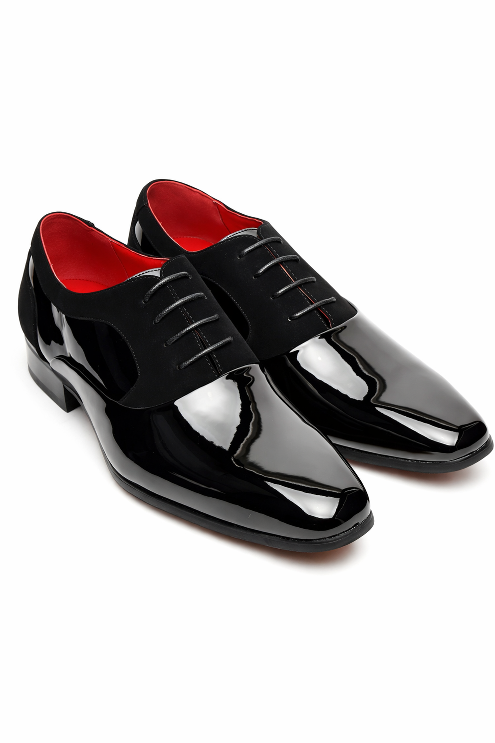 Men's Shiny Black Patent Oxford Dress Shoes Wedding Party XPOSED Men's Shiny Black Patent Oxford Dress Shoes Wedding Party XPOSED