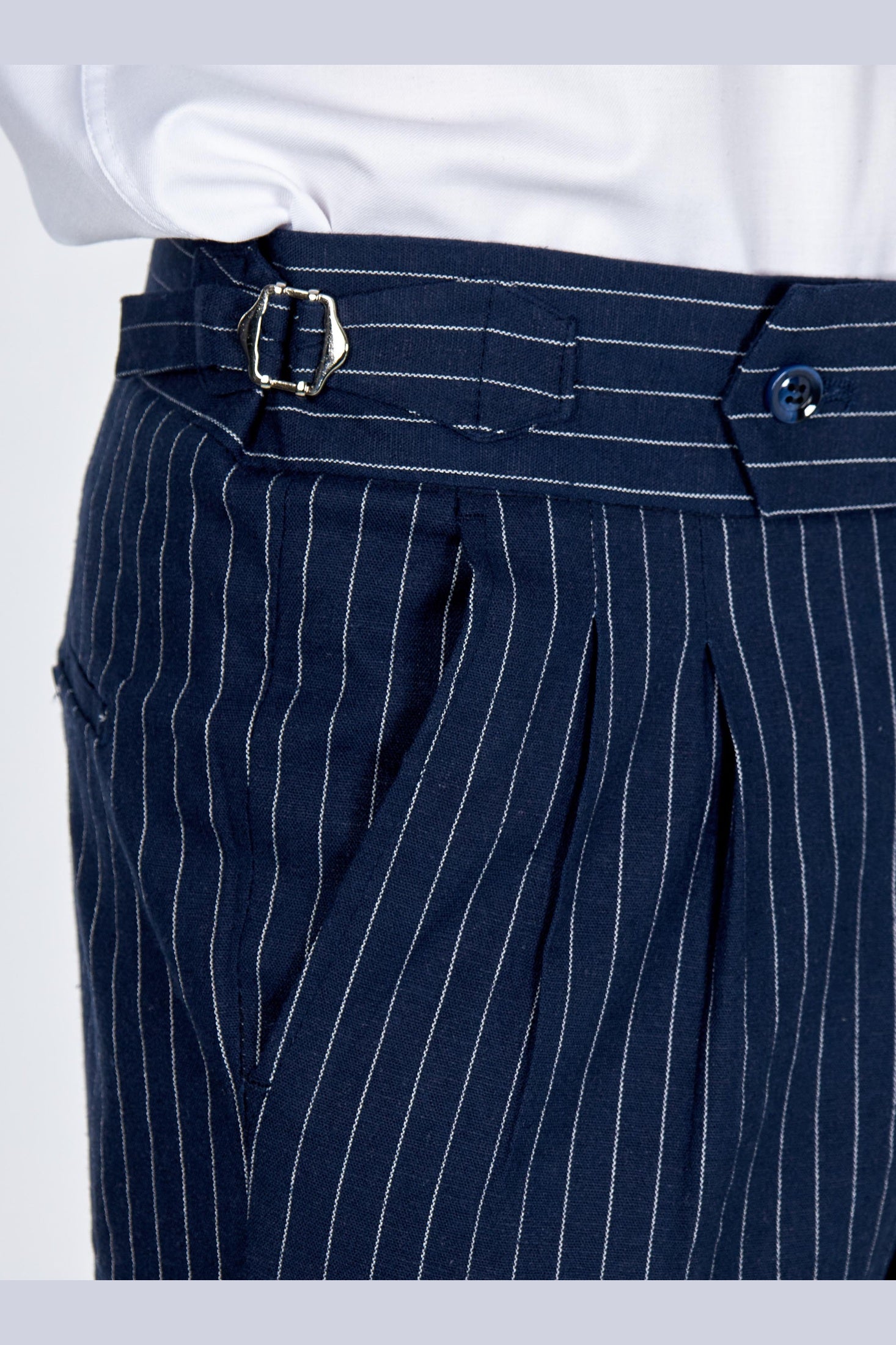 LLYOD Tailored Pinstripe Linen 2 Piece Suit