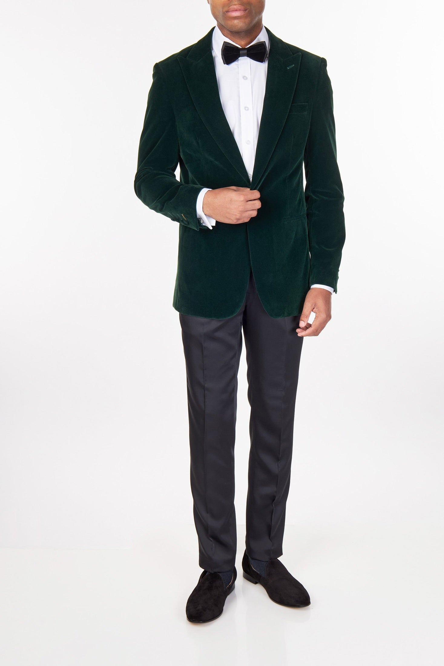 STAN – GREEN VELVET TUXEDO SMOKING JACKET