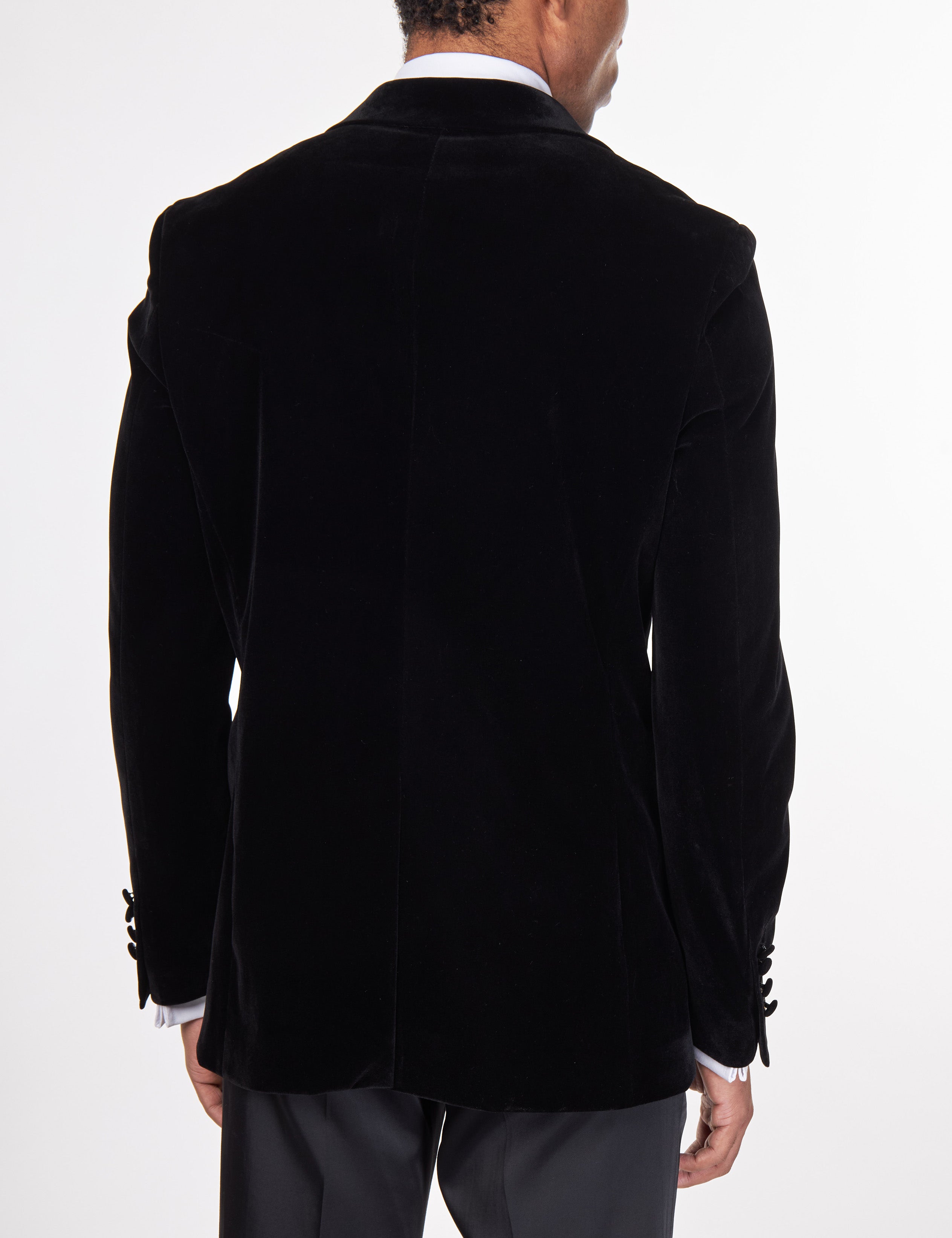 STAN – BLACK VELVET TUXEDO SMOKING JACKET