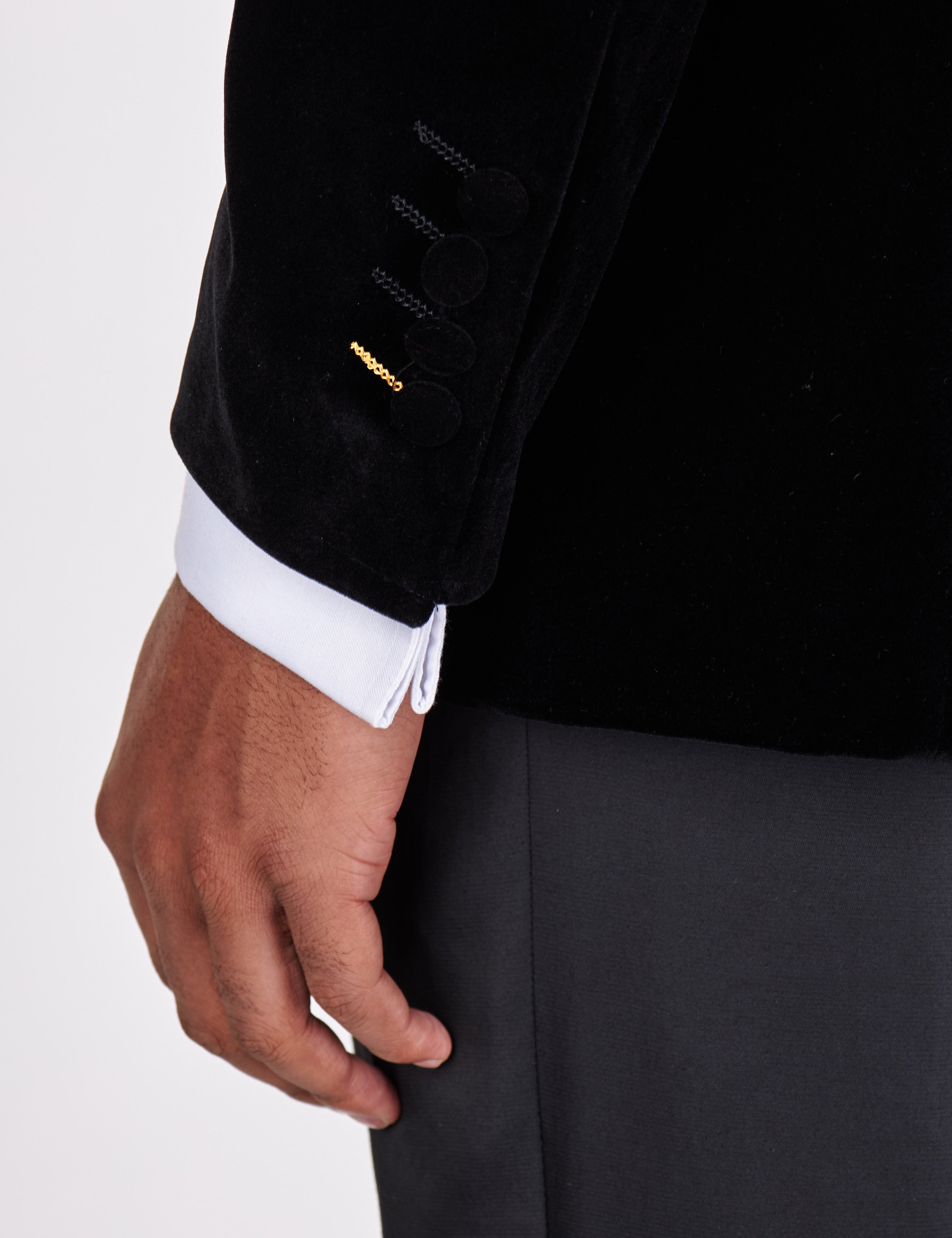 STAN – BLACK VELVET TUXEDO SMOKING JACKET