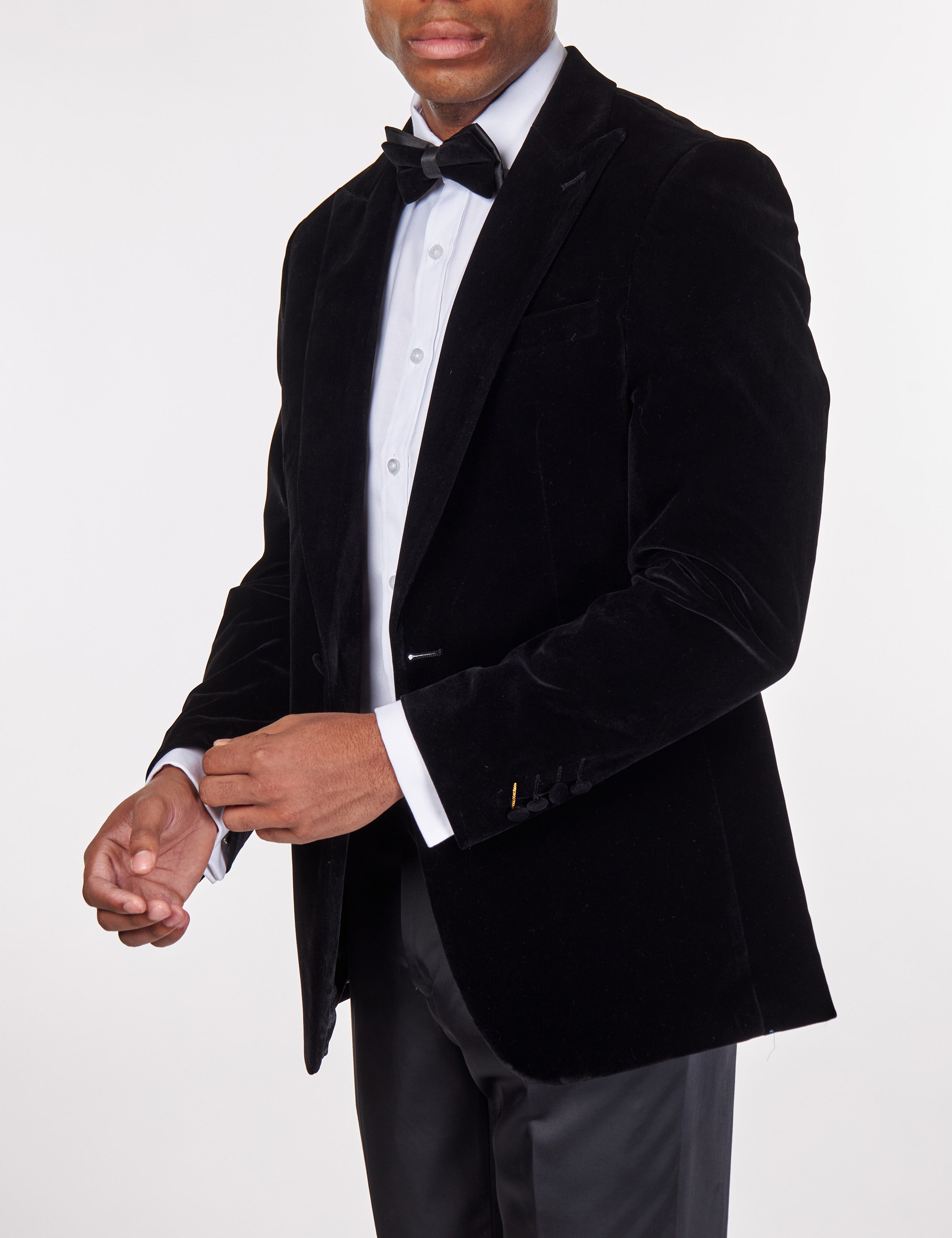 STAN – BLACK VELVET TUXEDO SMOKING JACKET