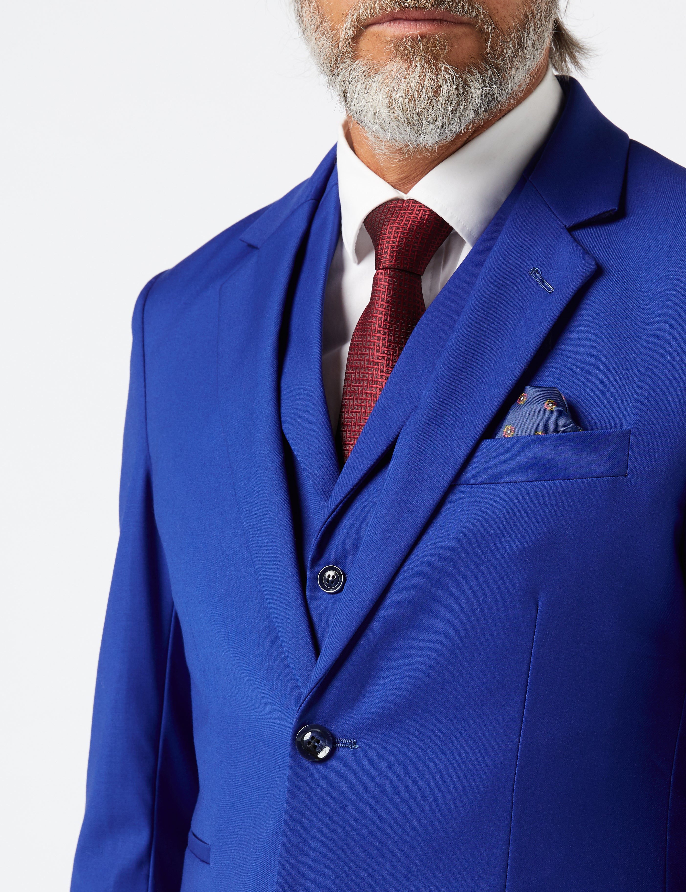 GRAHAM - BLUE BUSINESS SUIT JACKET & WAISTCOAT