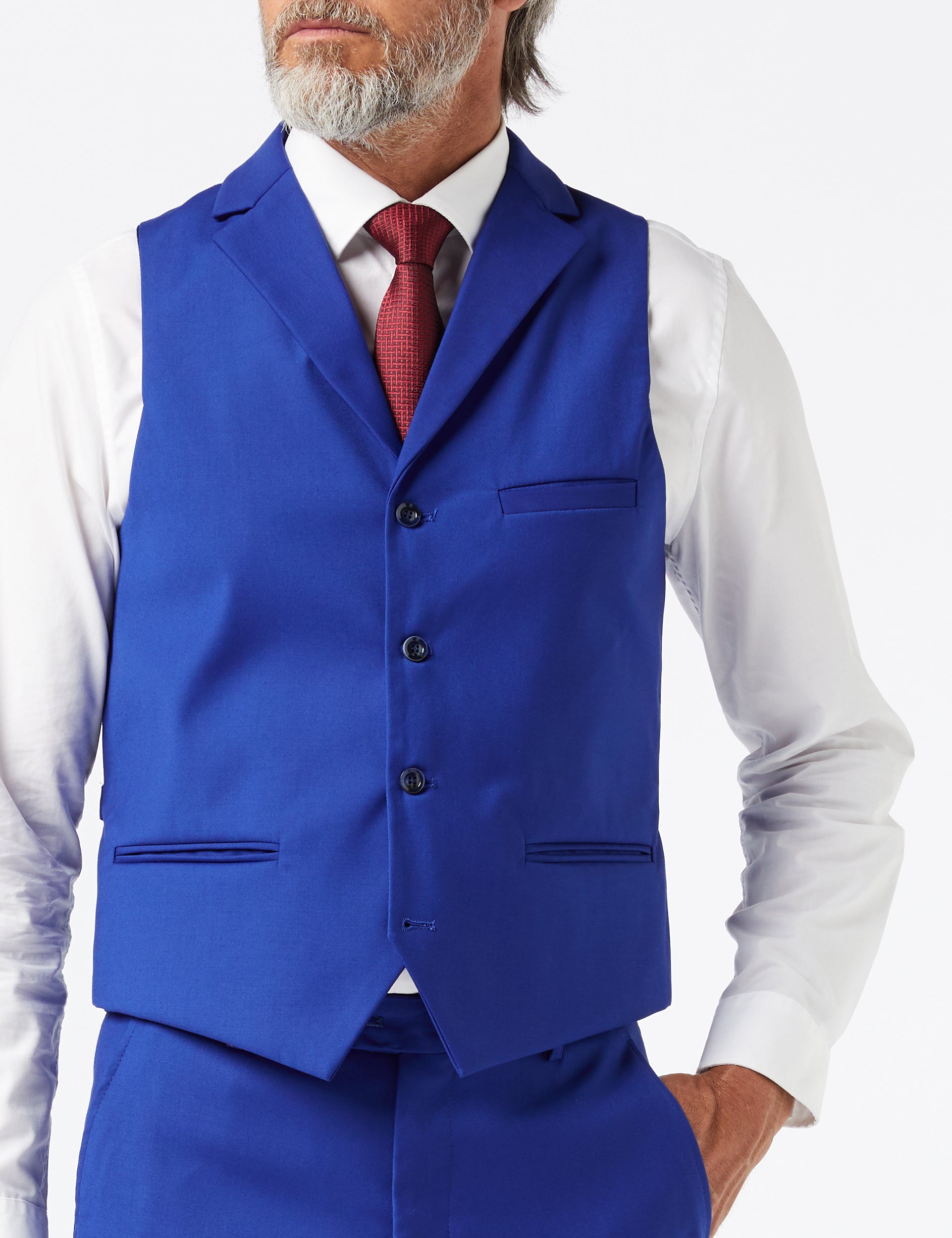 GRAHAM - BLUE BUSINESS SUIT JACKET & WAISTCOAT