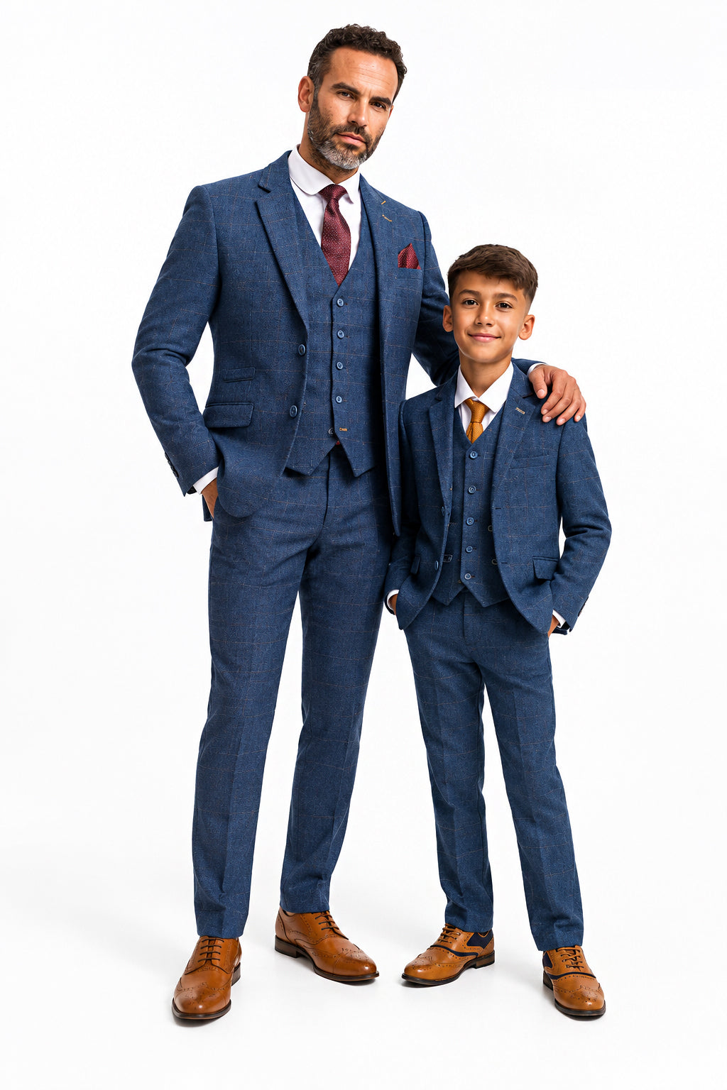 Father & Son Carnegi Navy 3 Piece Matching Suit