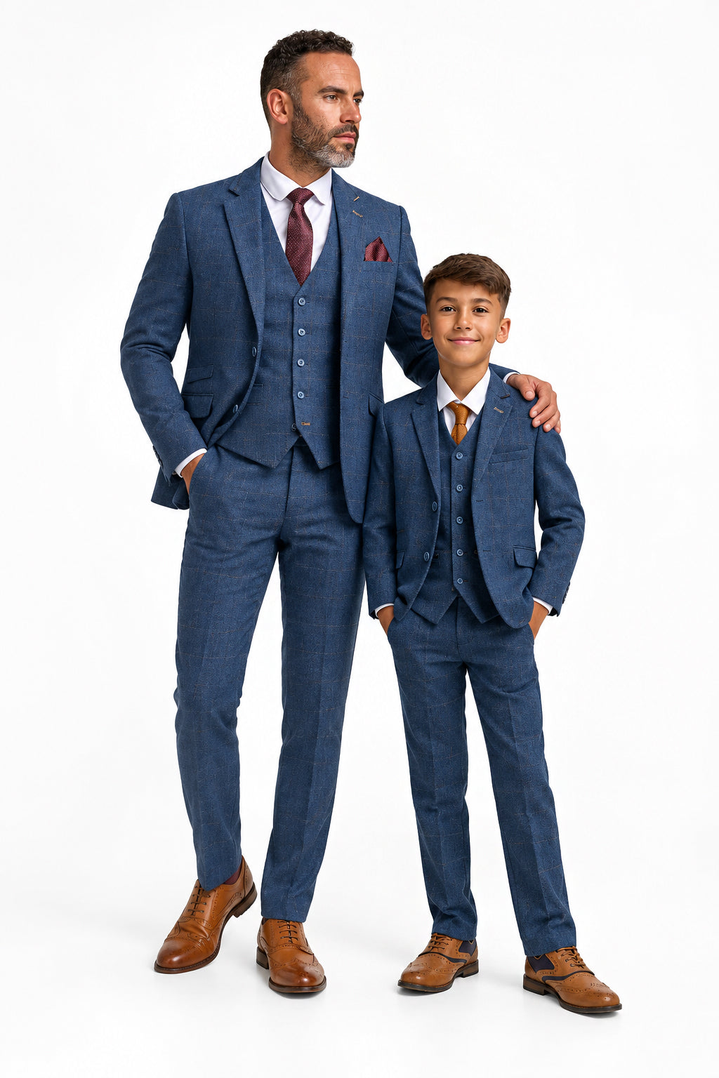 Father & Son Carnegi Navy 3 Piece Matching Suit