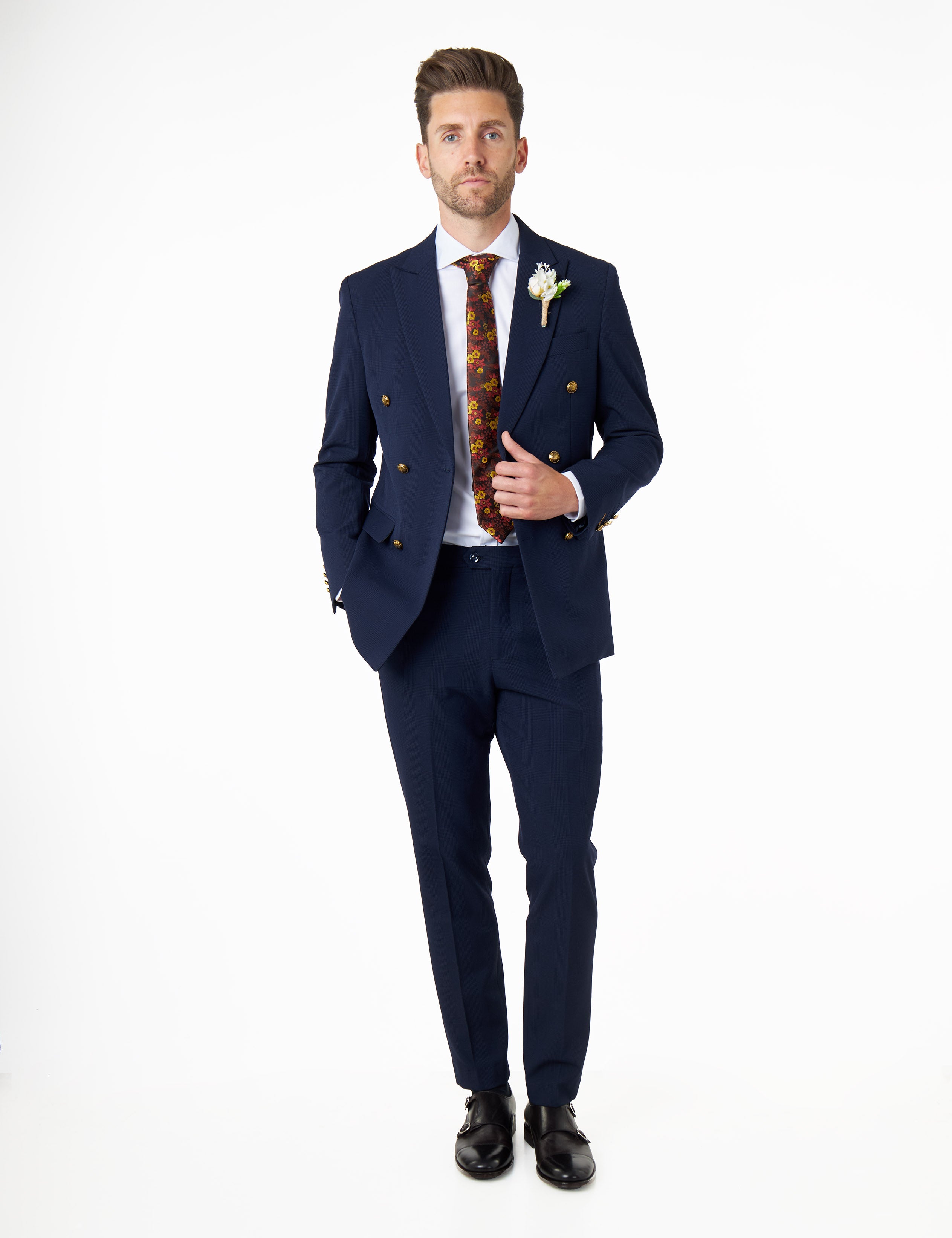 FINLEY Prince of Wales Checks Double Breasted Suit