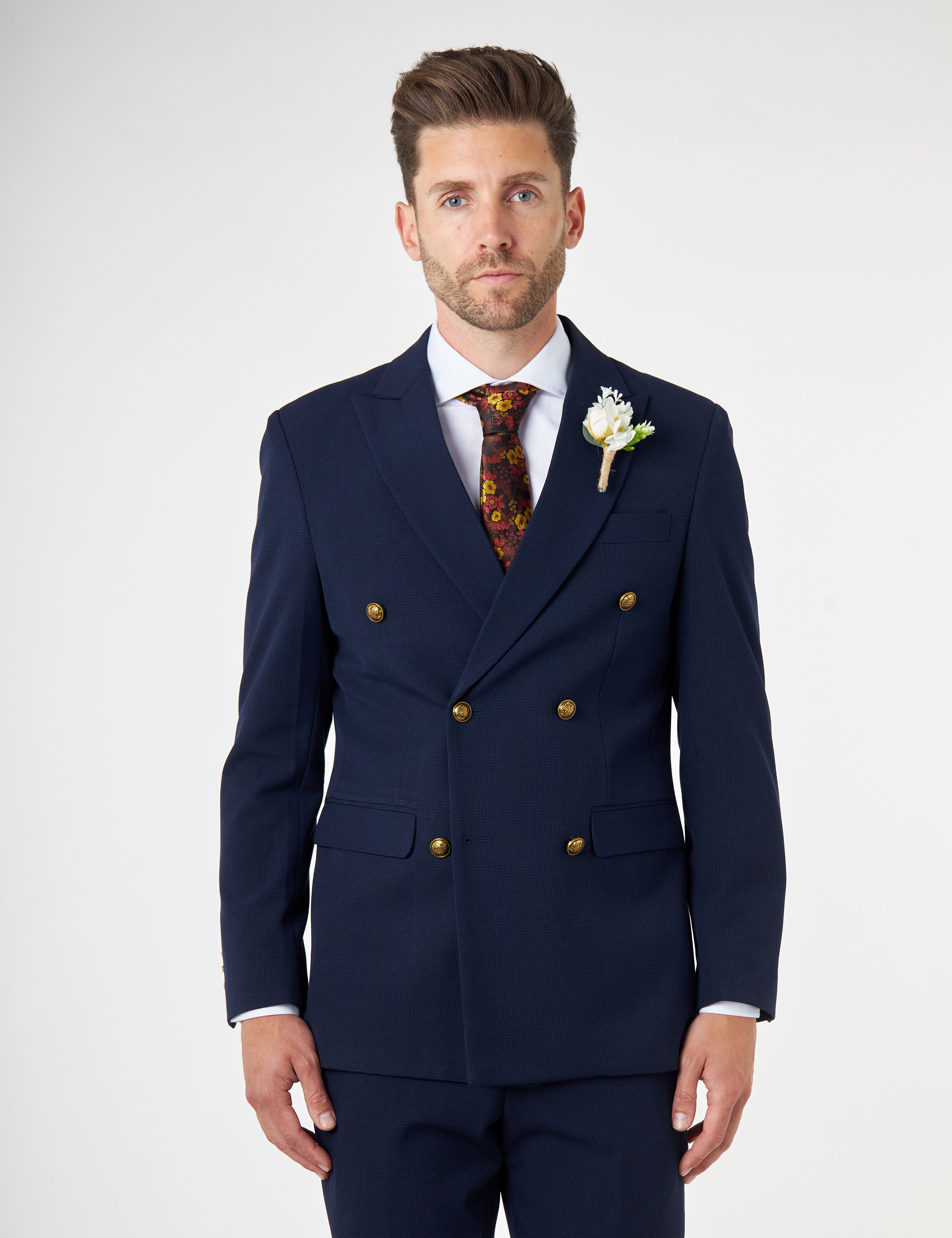FINLEY Prince of Wales Checks Double Breasted Suit