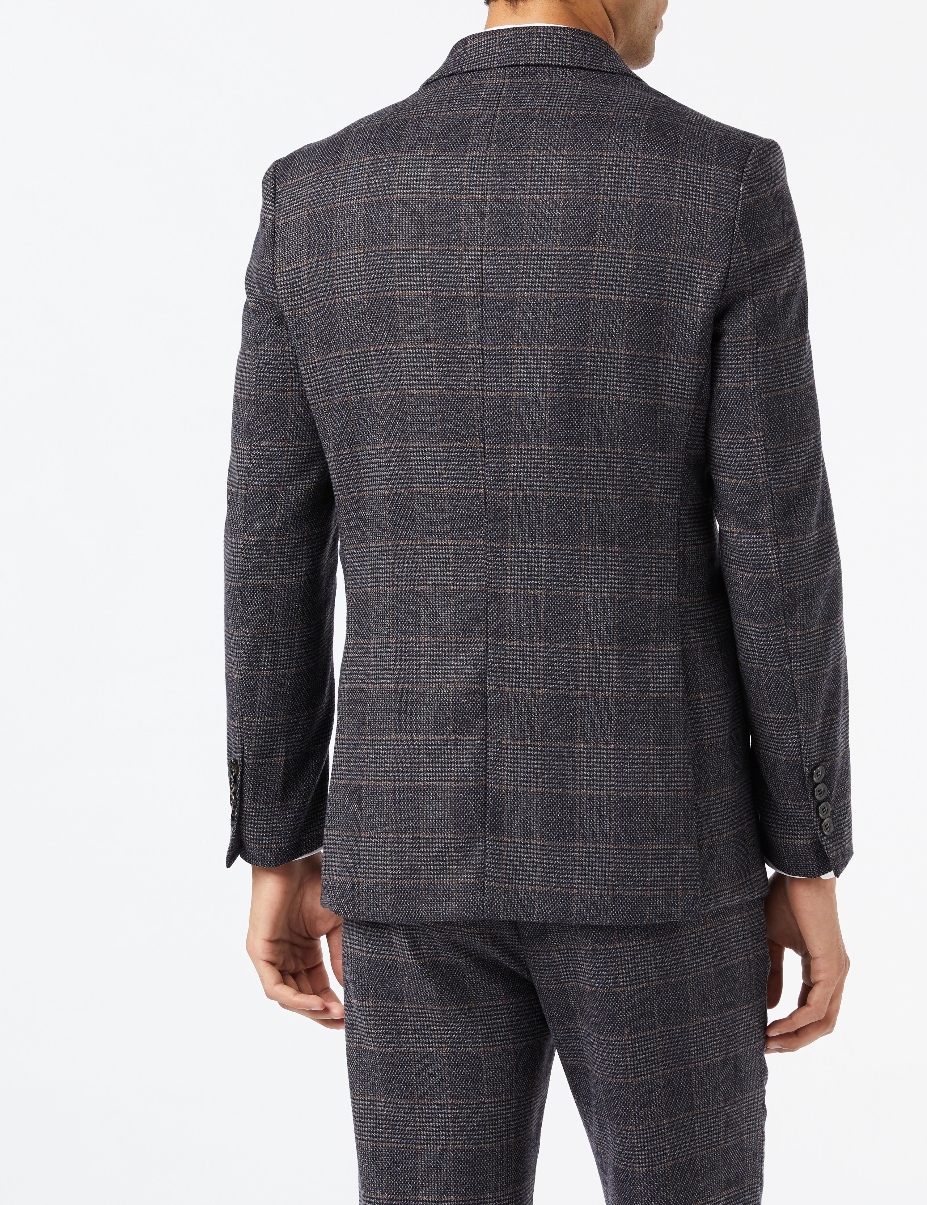 ETHAN - VESTE ET GILET À CARREAUX EN TWEED GRIS
