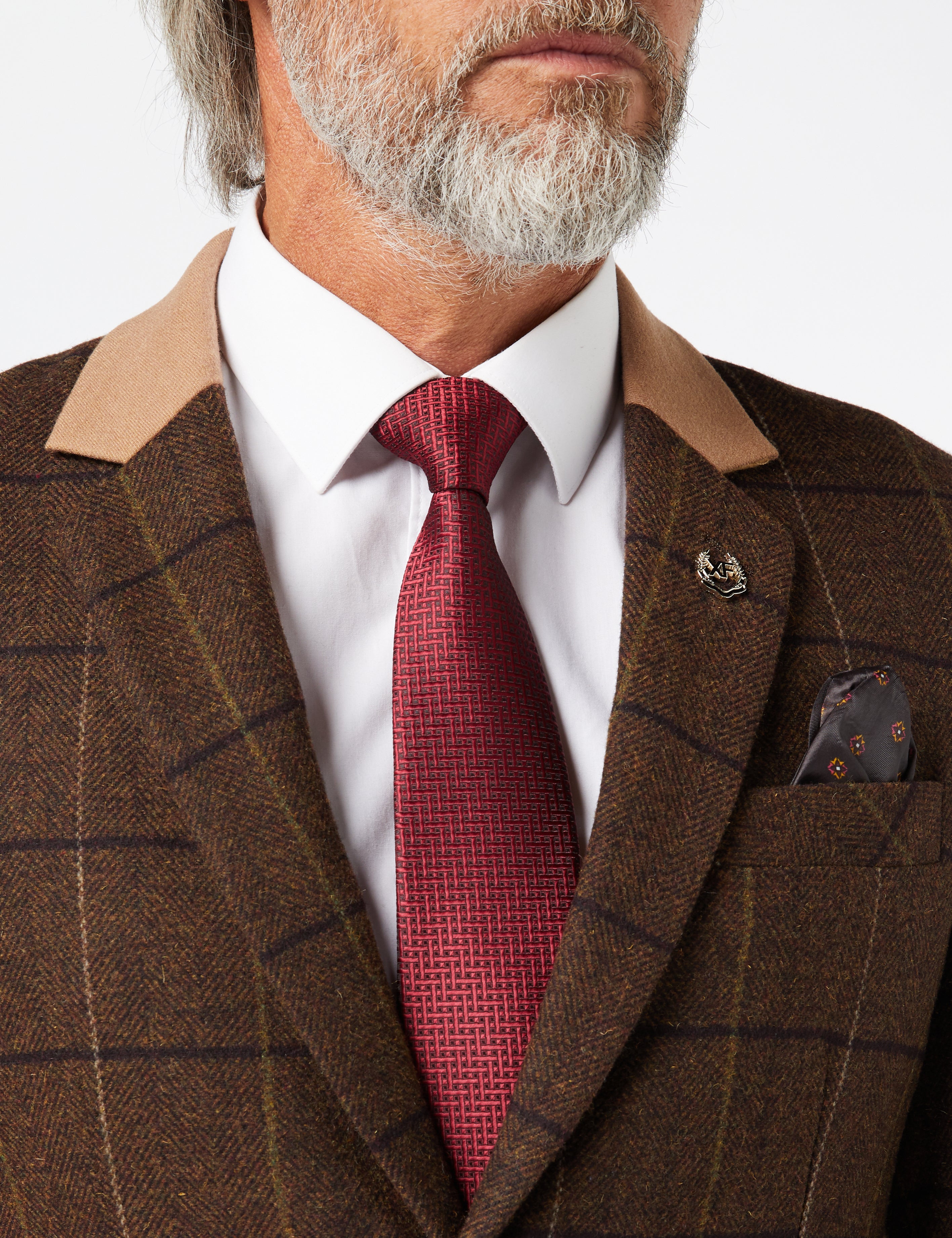 EVAN - TWEED HERRINGBONE BROWN CHECK JACKET & WAISTCOAT
