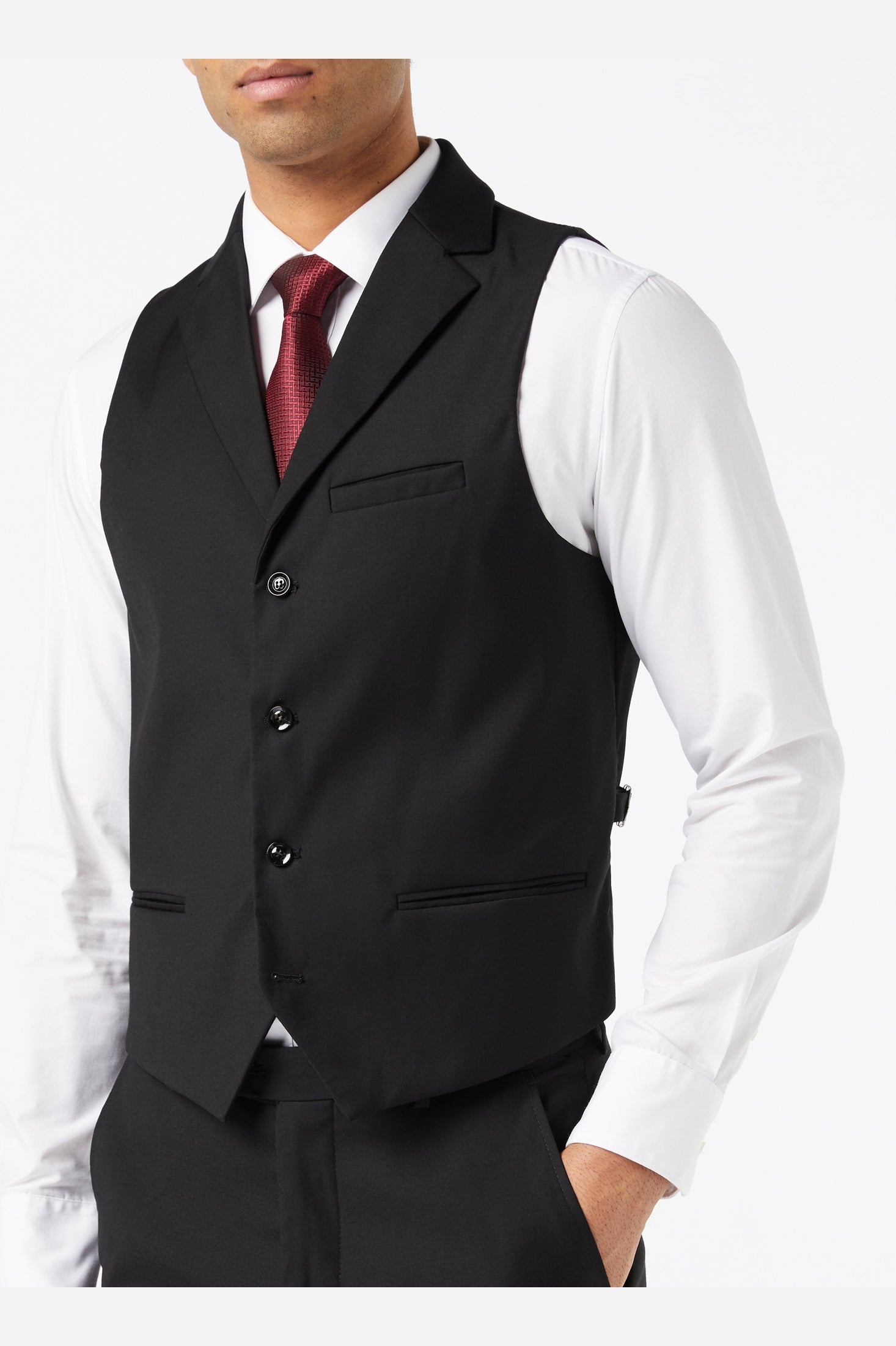 GRAHAM - BLACK SINGLE BREASTED JACKET & WAISTCOAT