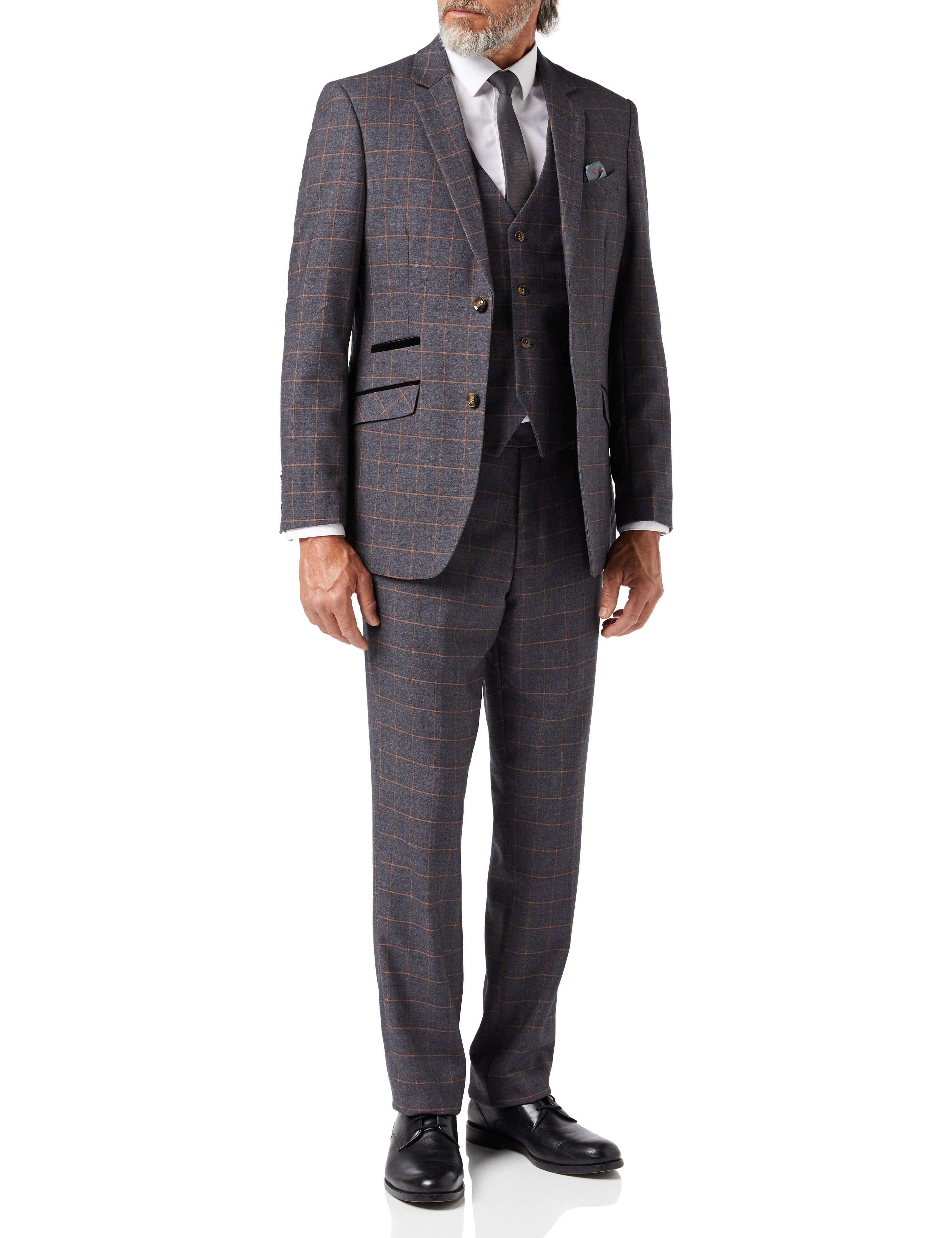 ROGER - GREY CHECK SUIT JACKET & WAISTCOAT