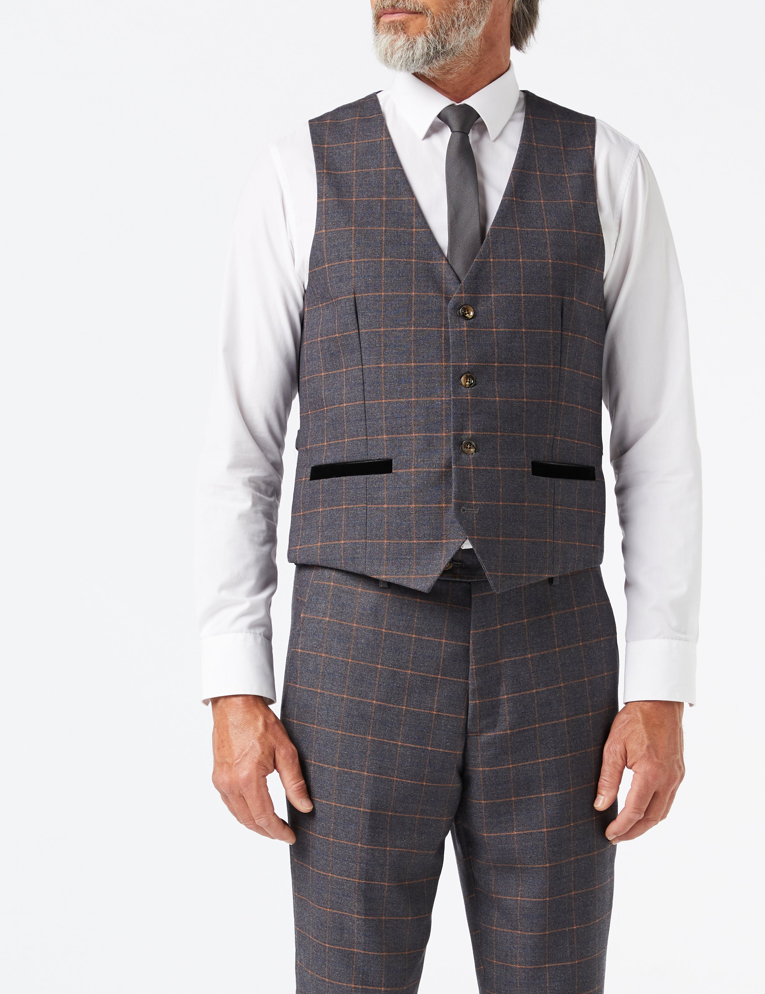 ROGER - GREY CHECK JACKET & WAISTCOAT