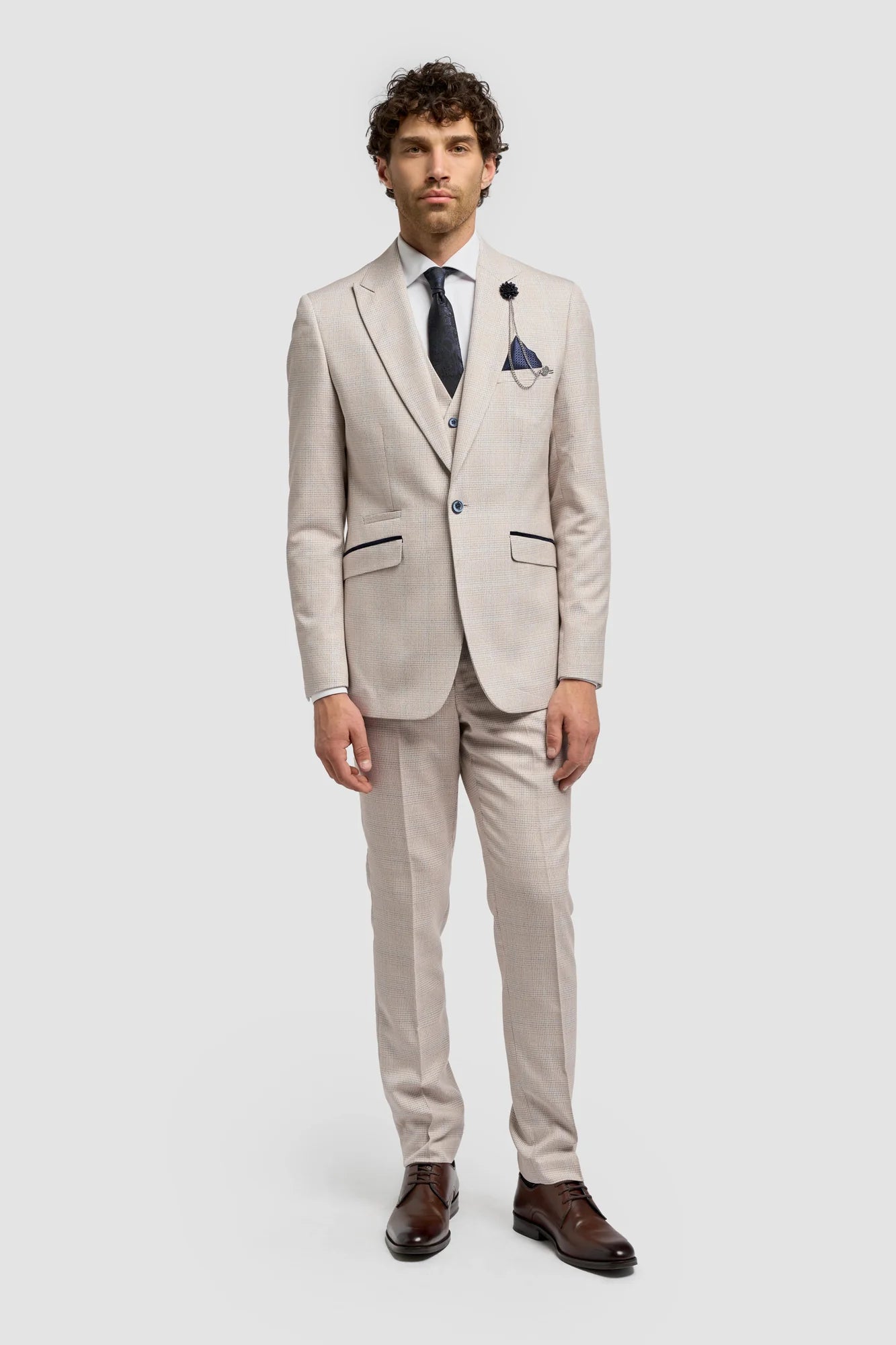 CARIDI - SLIM FIT BEIGE BLAZER