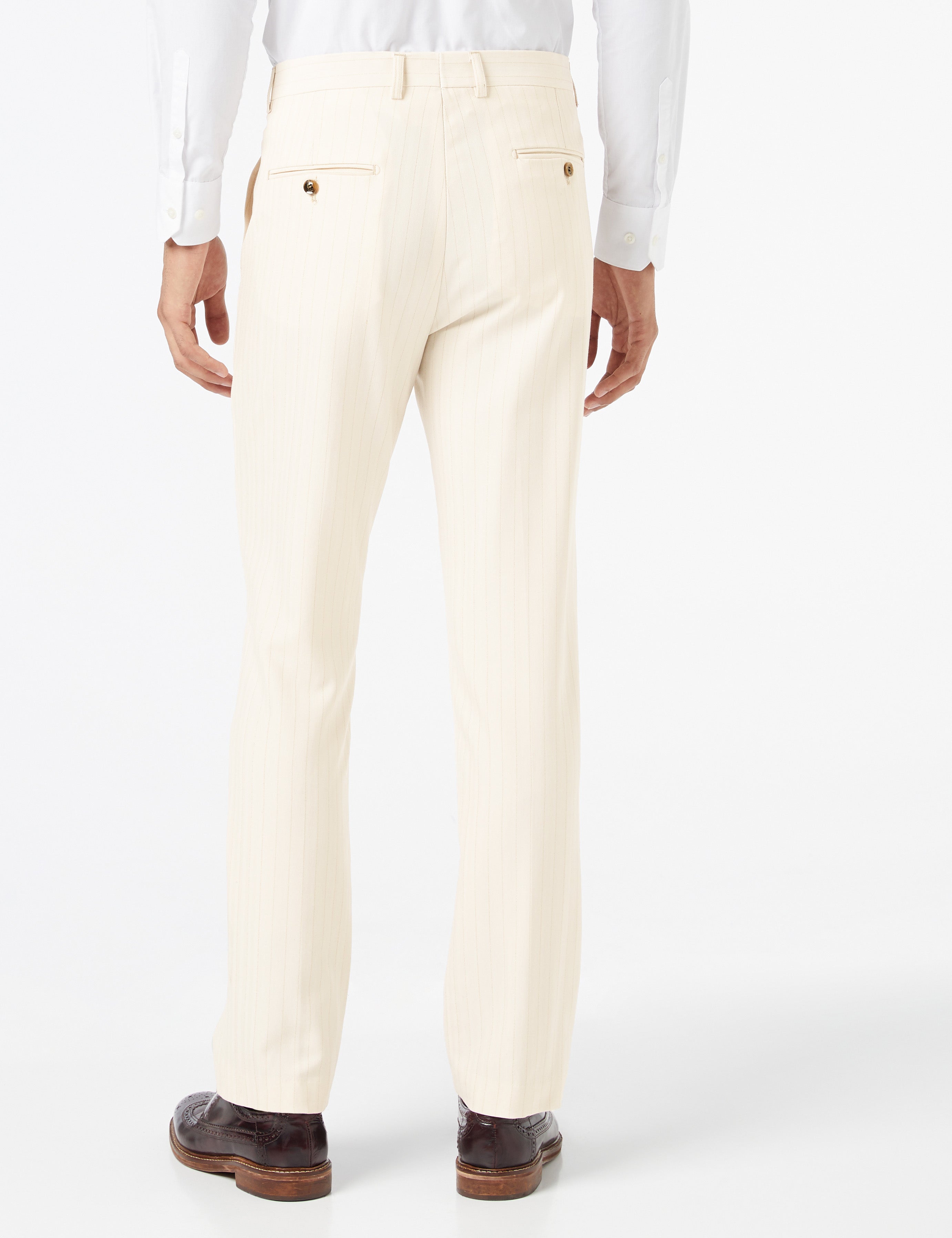 NEIL - IVORY BEIGE GOLD PINSTRIPE SUIT