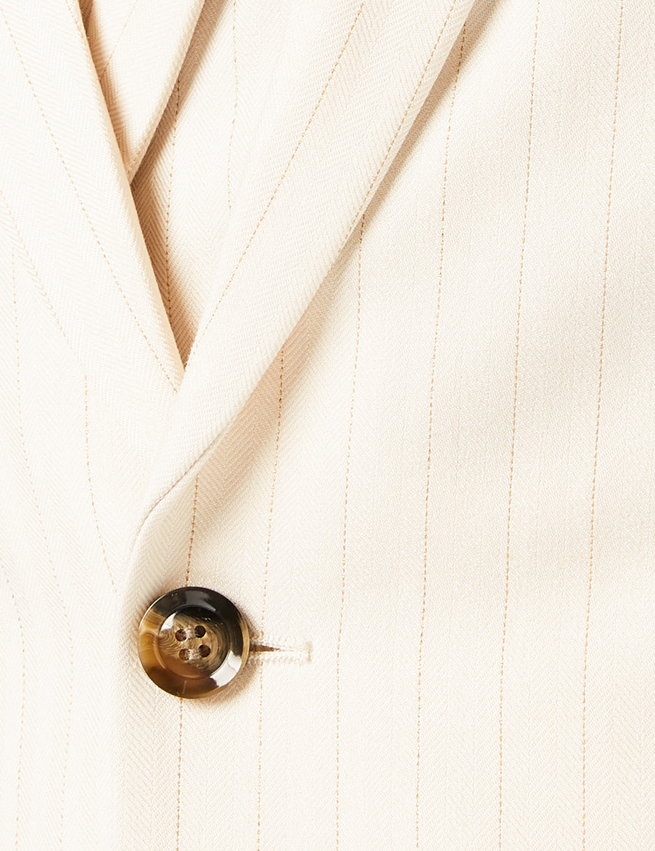 NEIL - IVORY BEIGE GOLD PINSTRIPE SUIT