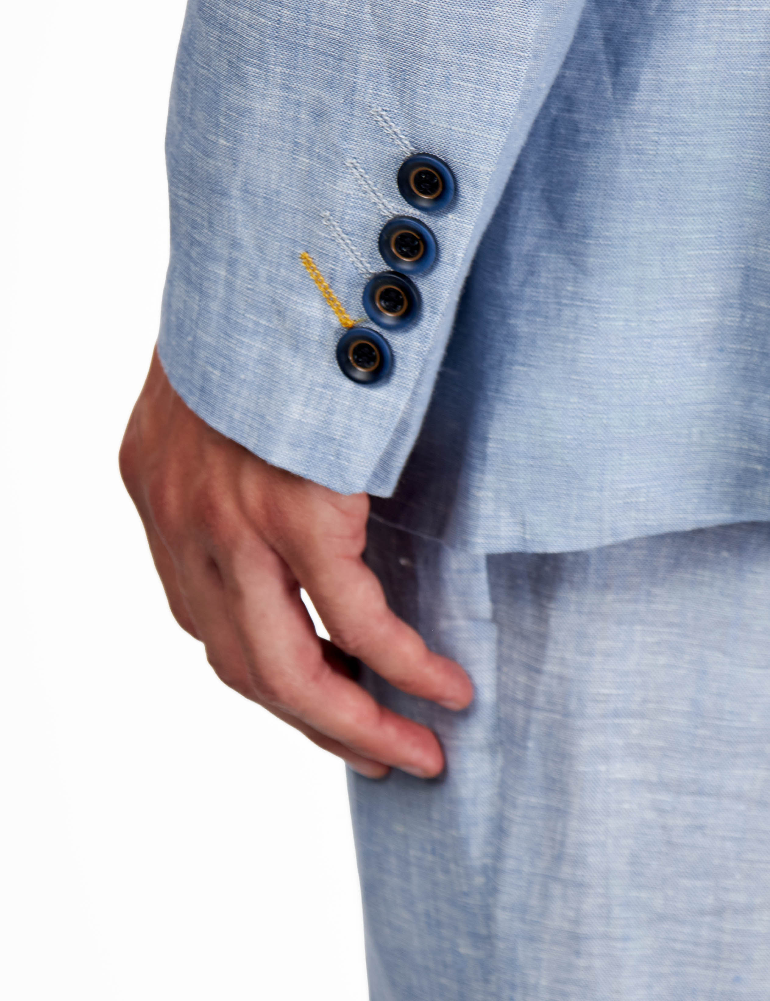 Lewis – Mens Light Blue Linen Tailored Fit Summer Suit Blazer