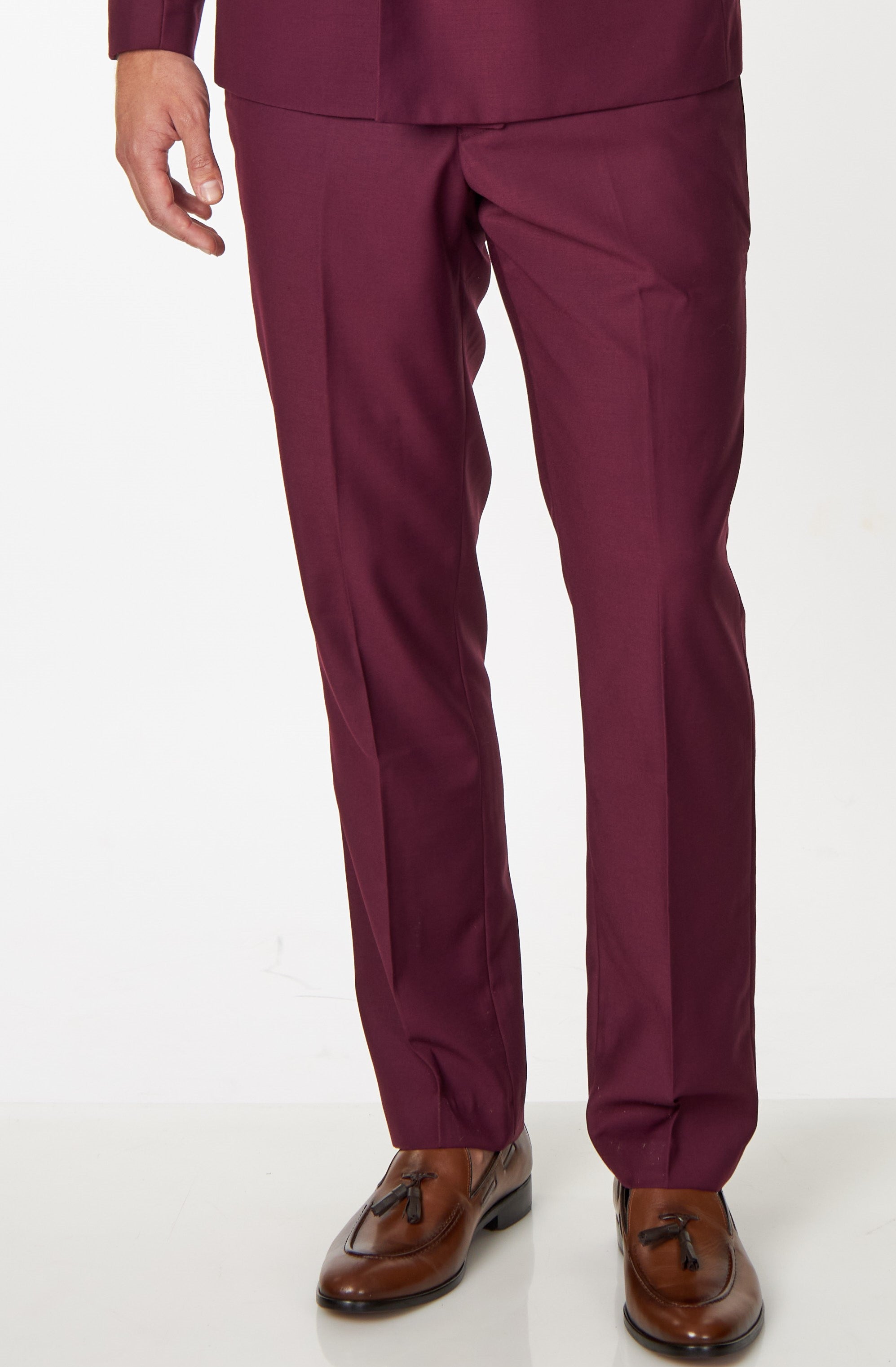 MAROON PLAIN SUIT TROUSER