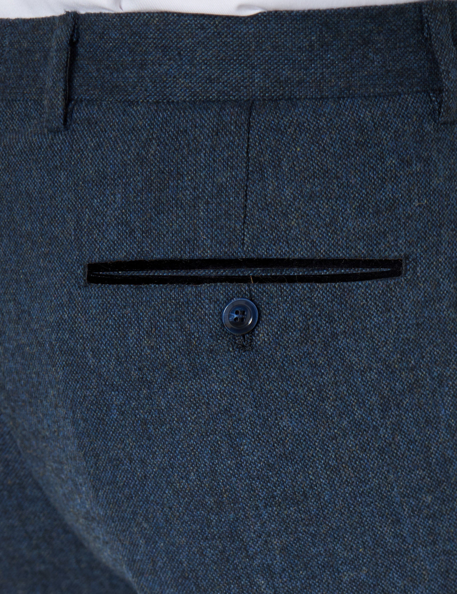 Dane D3-  Mens Blue Classic Herringbone Tweed Tailored Fit Trousers