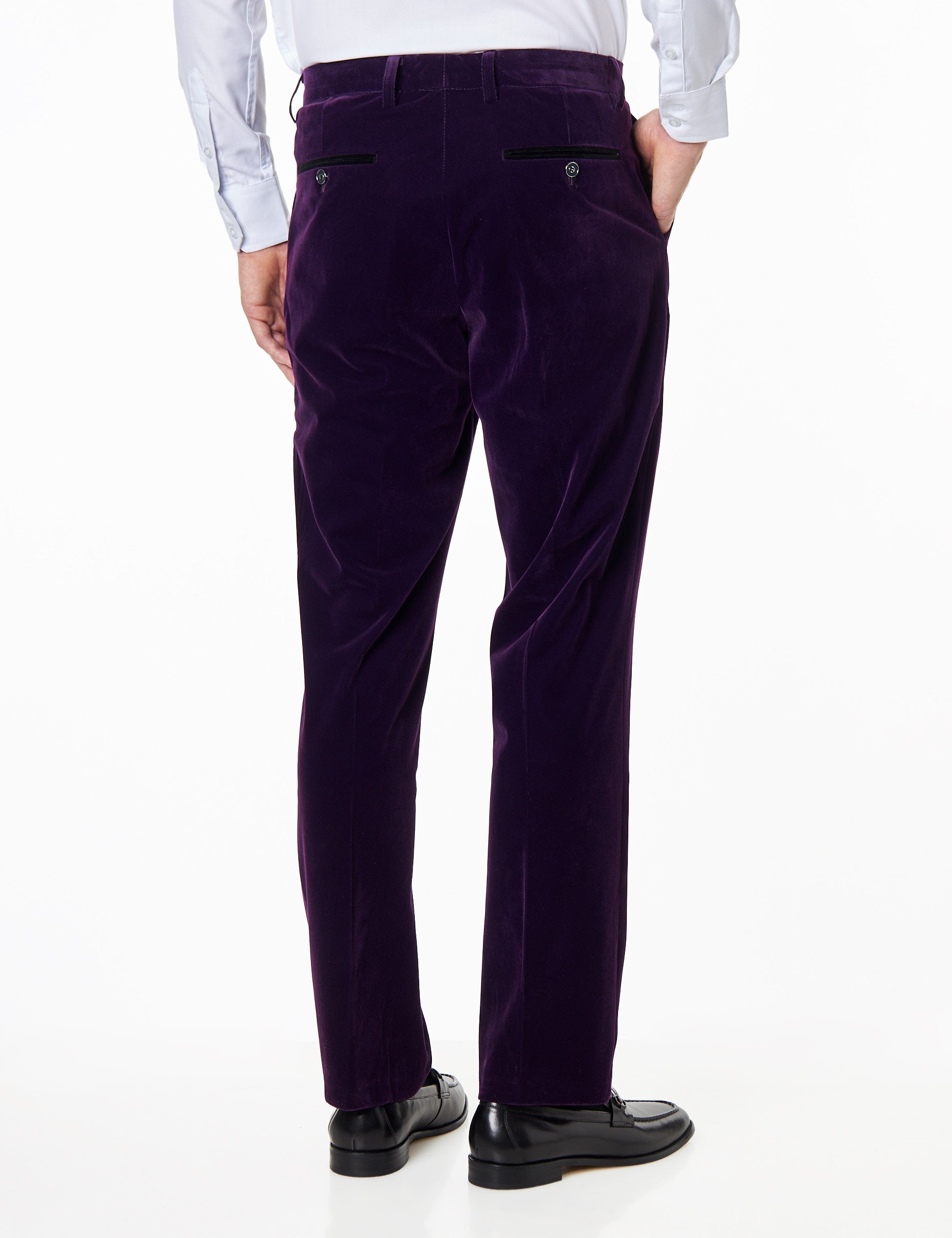 Ricky - Mens Dinner Party Purple Soft Velvet Trousers
