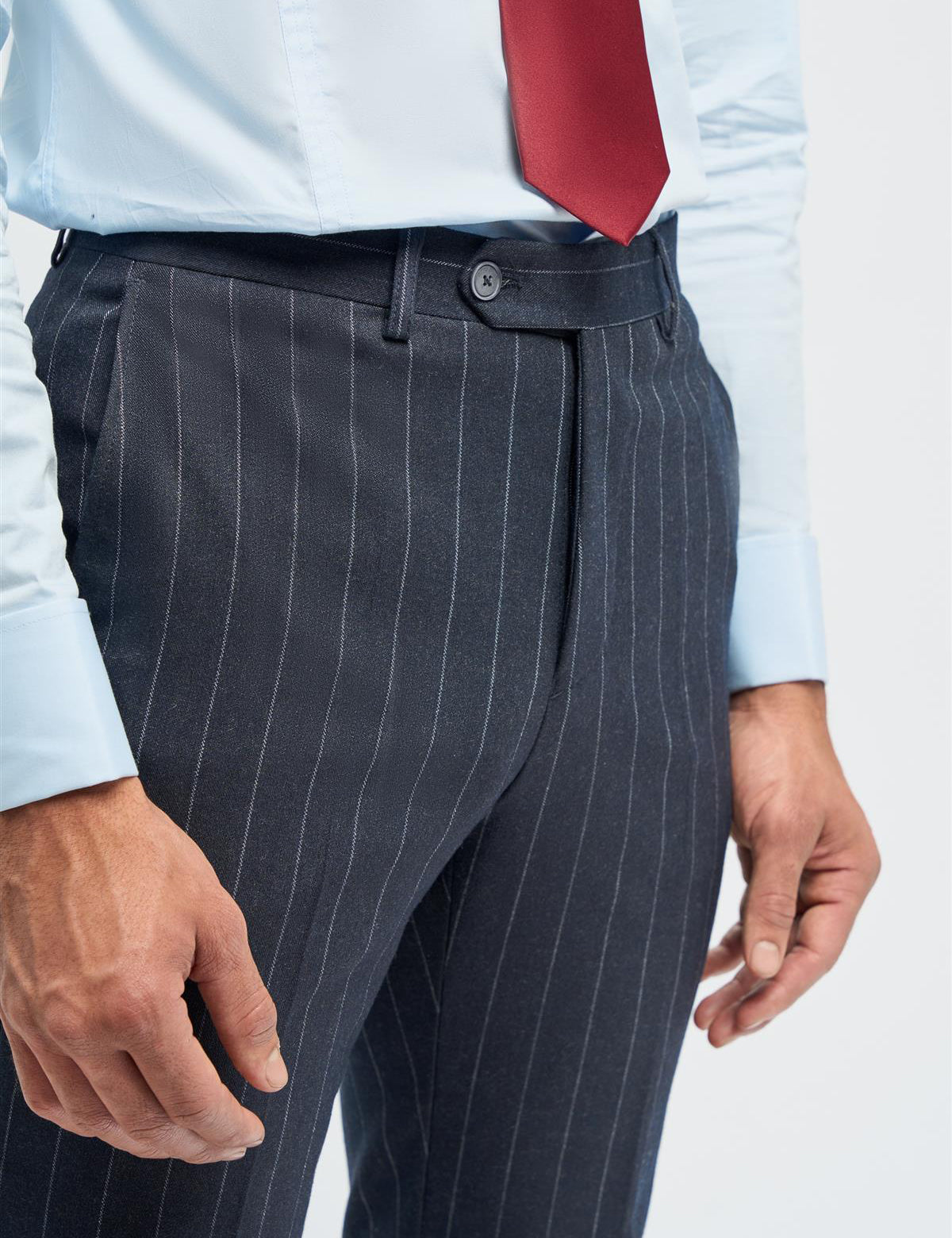 CAVANI INVINCIBLE – NAVY PINSTRIPE SUIT TROUSERS