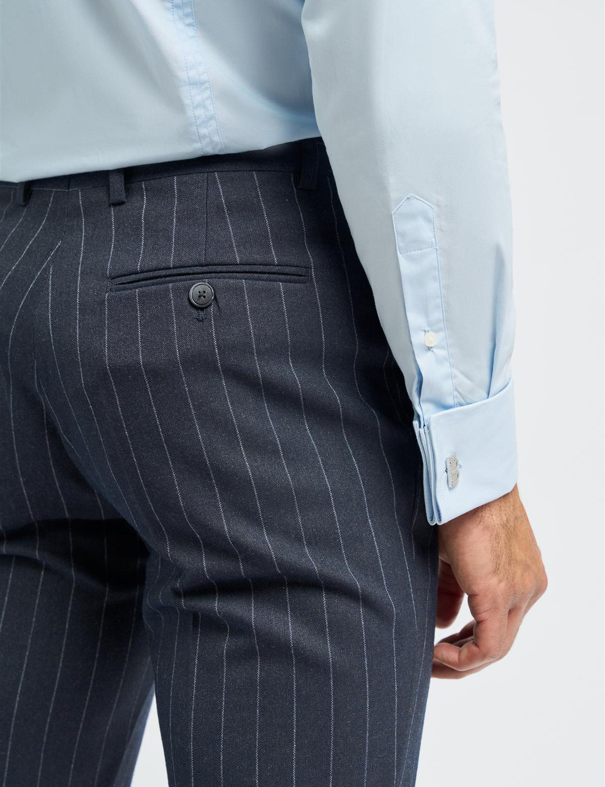 CAVANI INVINCIBLE – NAVY PINSTRIPE SUIT TROUSERS