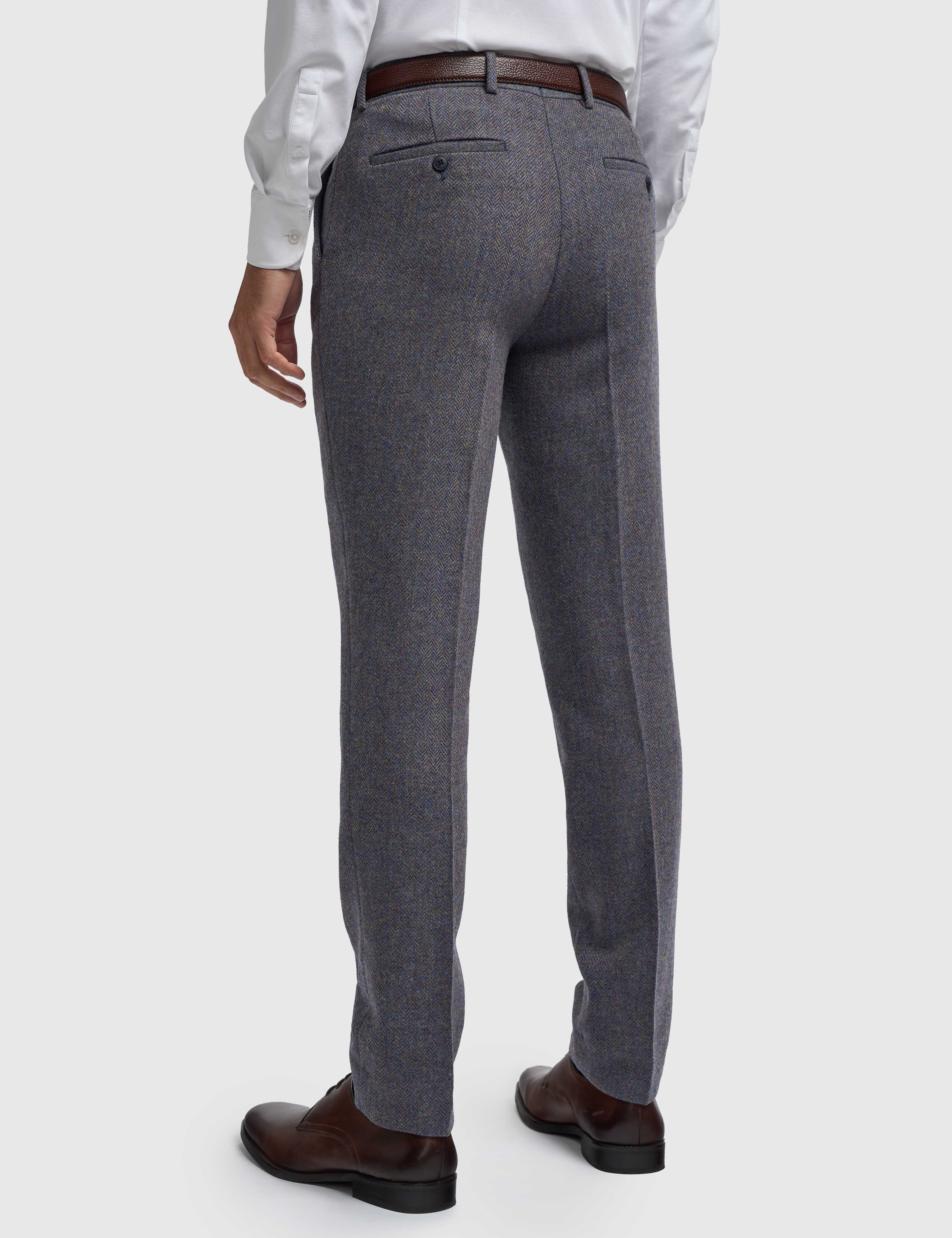 CAVANI Thomas Tailored Suit Wool Rich Savoy Grey Herringbone