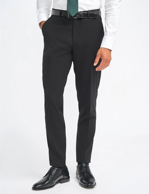 MALIBU – PLAIN BLACK TAILORED SUIT TROUSER