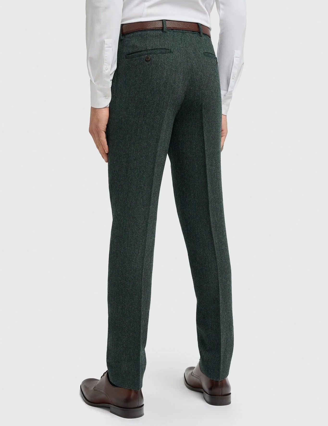 CAVANI – Thomas Tailored Suit Wool Rich Green Herringbone