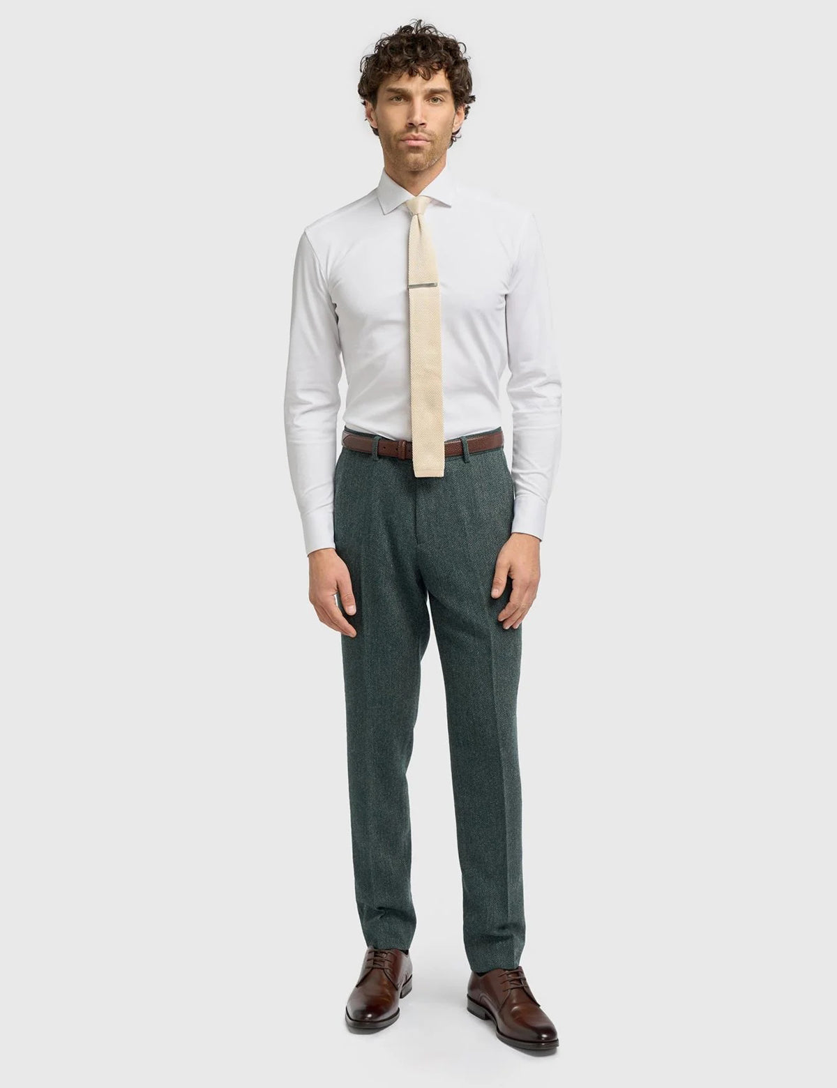 CAVANI – Thomas Tailored Suit Wool Rich Green Herringbone