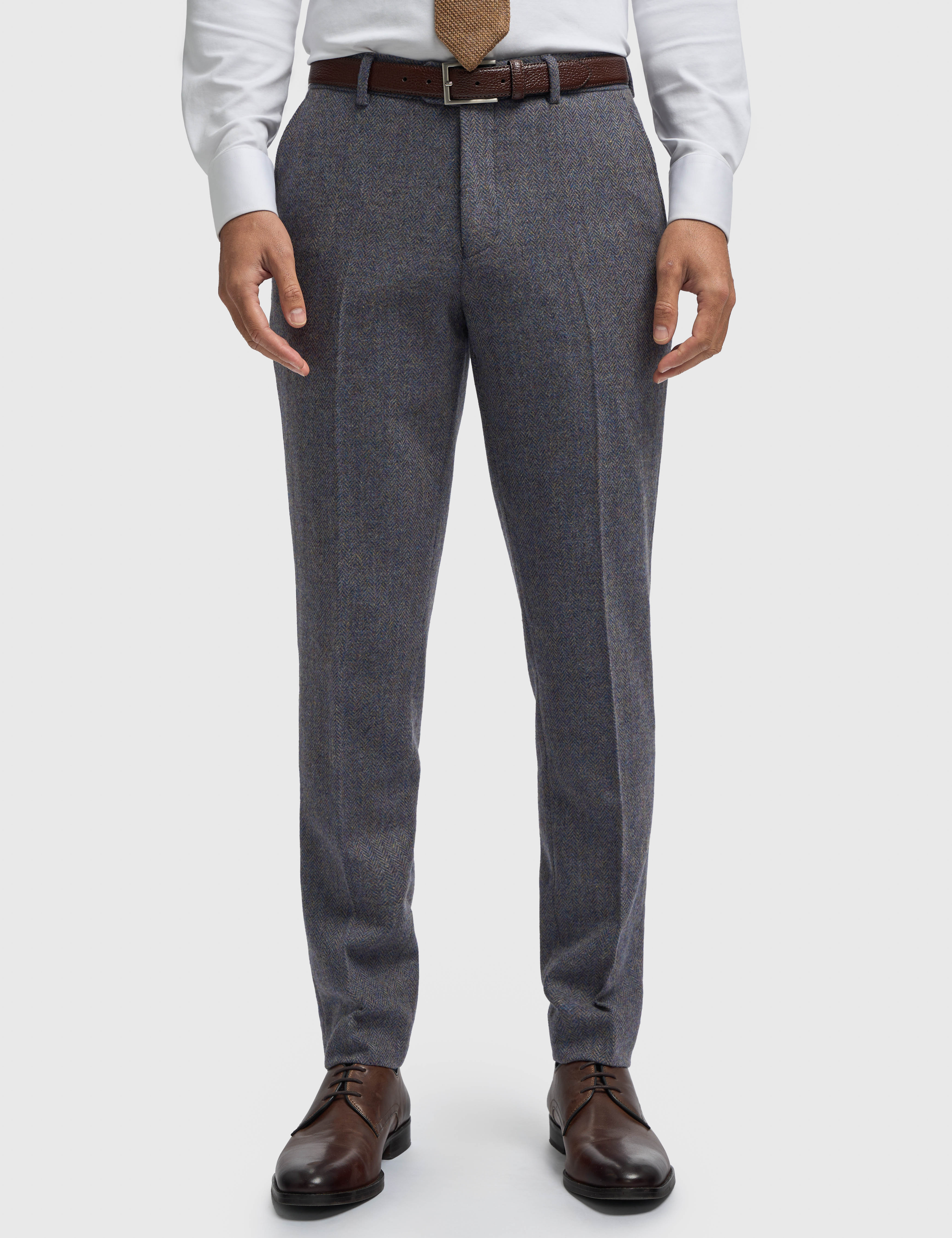 CAVANI Thomas Tailored Suit Wool Rich Savoy Grey Herringbone