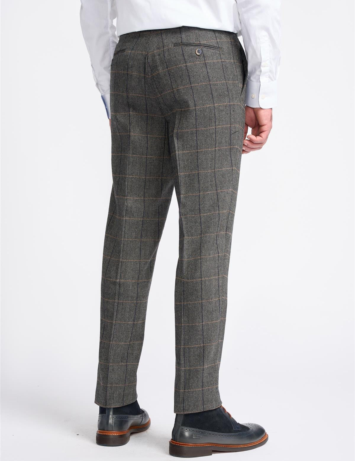 MENS ALBERT GREY TWEED THREE PIECE SUIT