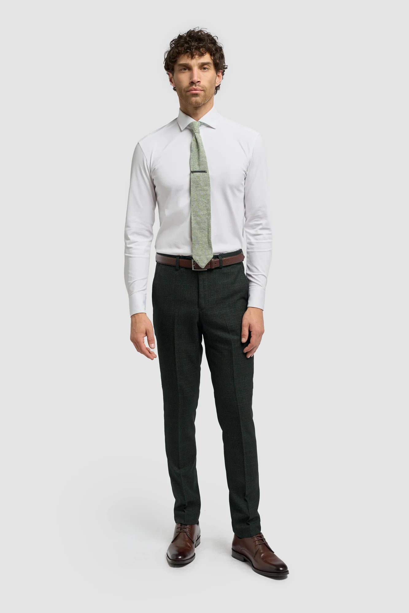 CARIDI SLIM FIT OLIVE TROUSERS