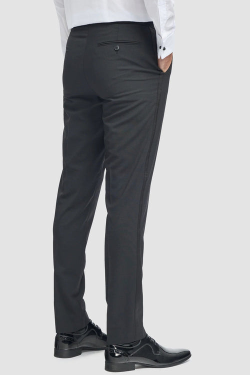 ASPEN - BLACK TUXEDO TROUSERS WITH TAPE