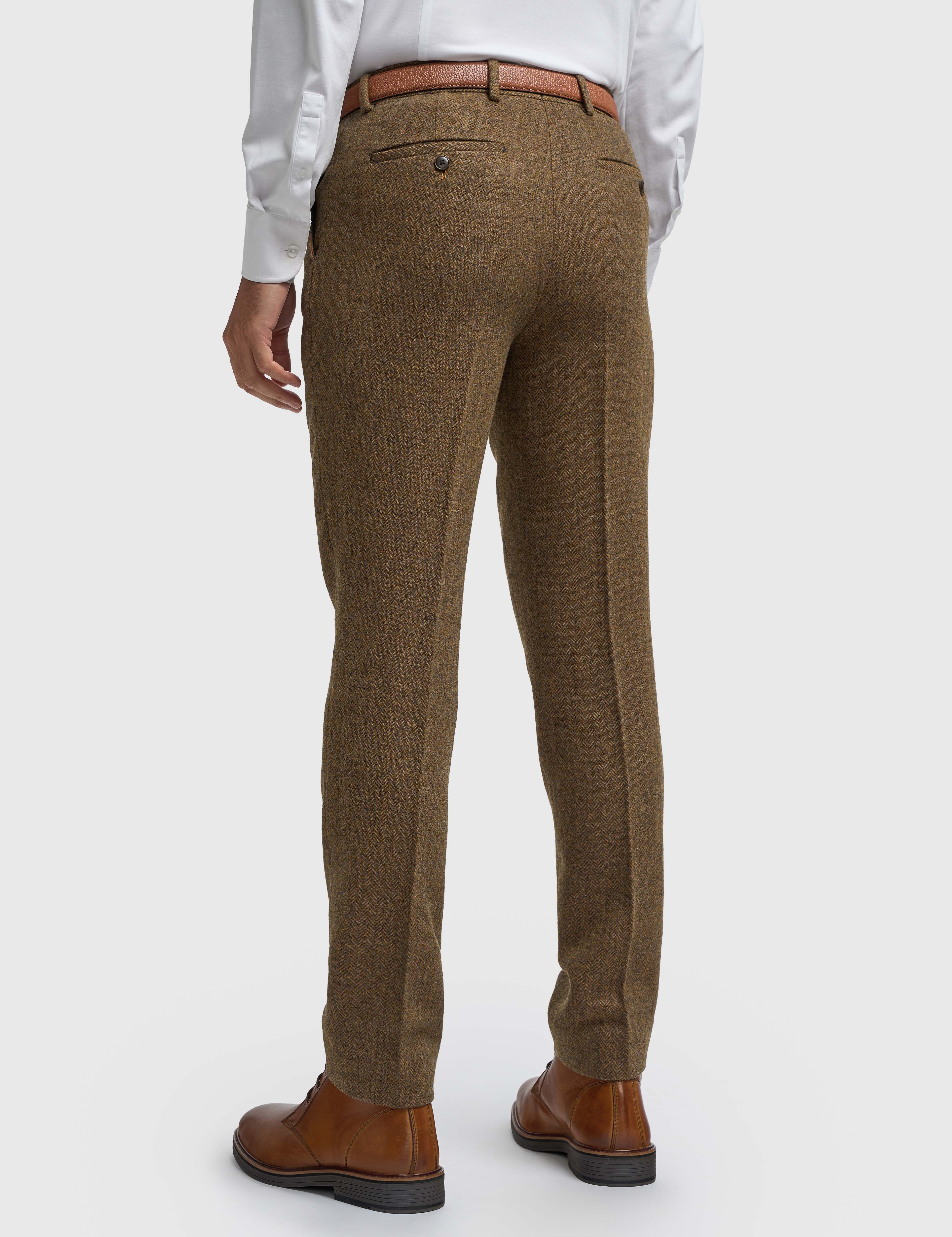 CAVANI – Thomas Tailored Suit Wool Rich Brown Herringbone
