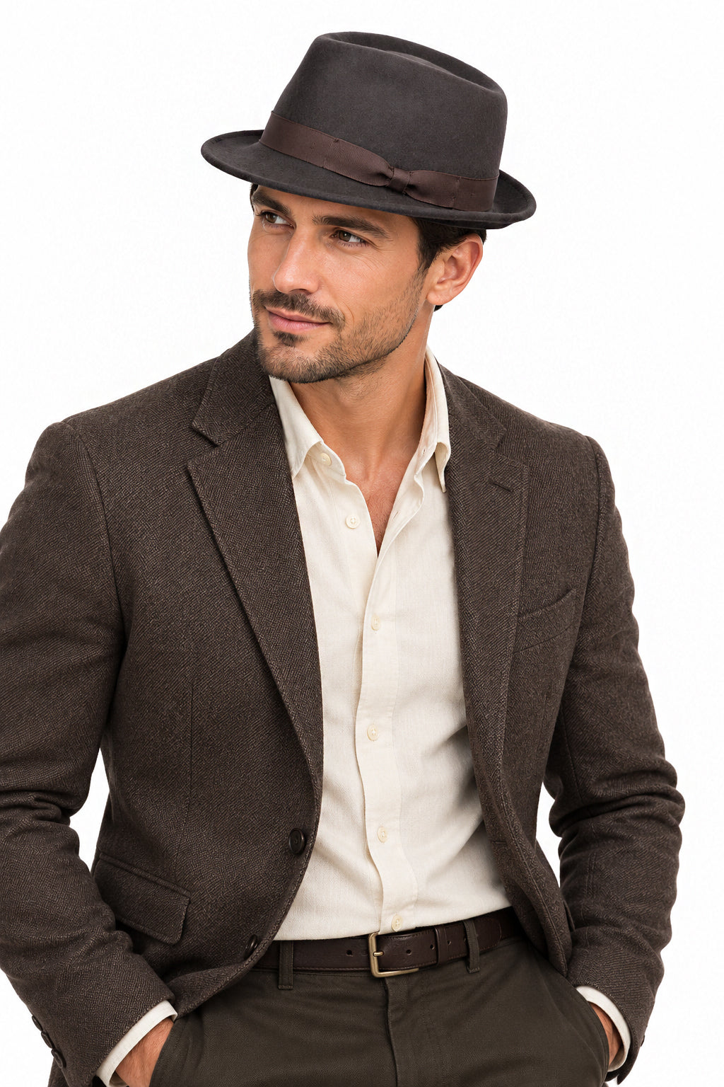 Trilby Wool Felt Hat In Brown