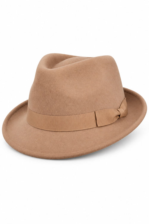Trilby Wool Felt Hat In Tan